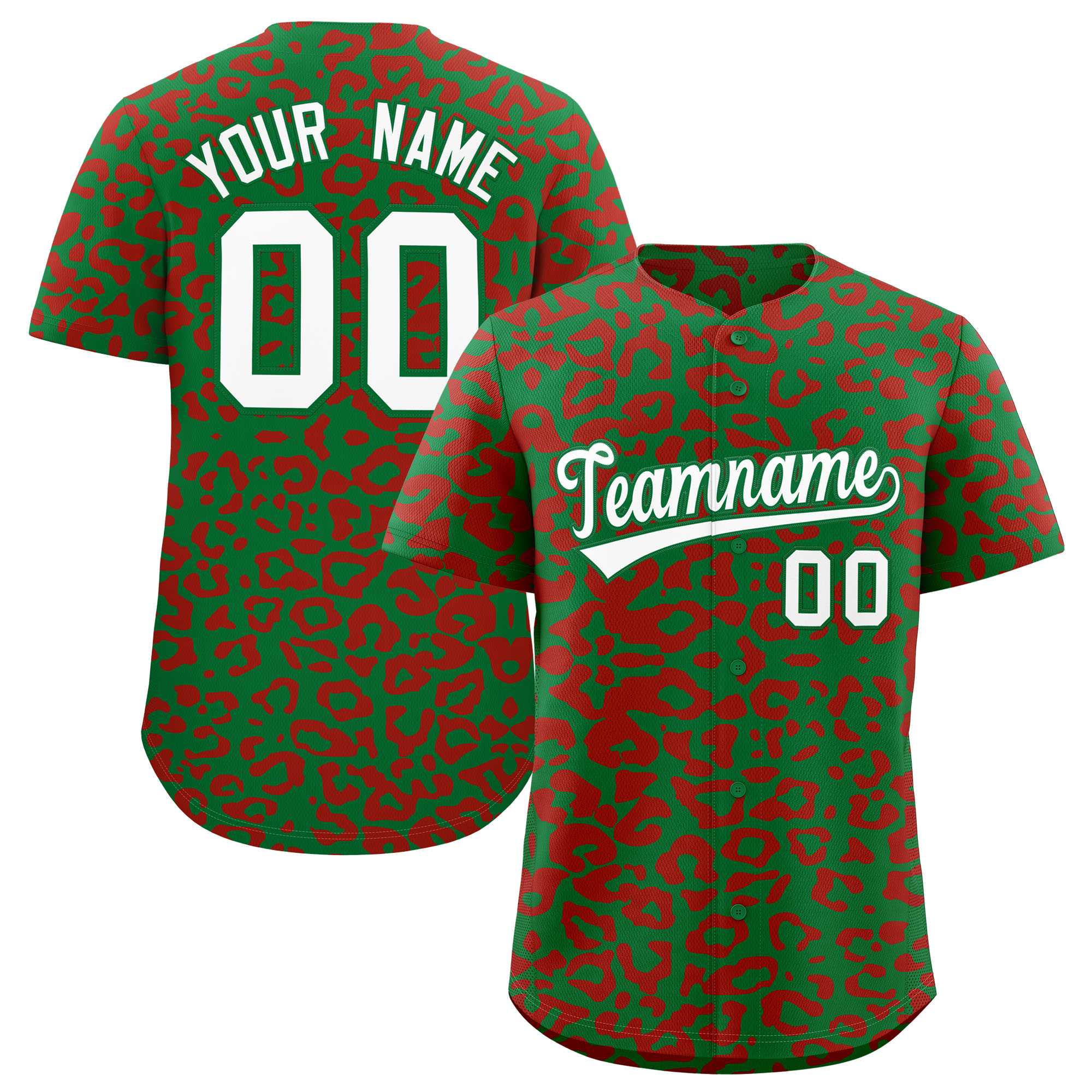 Authentisches Baseball-Trikot mit individuell gestaltetem Leopardenmuster