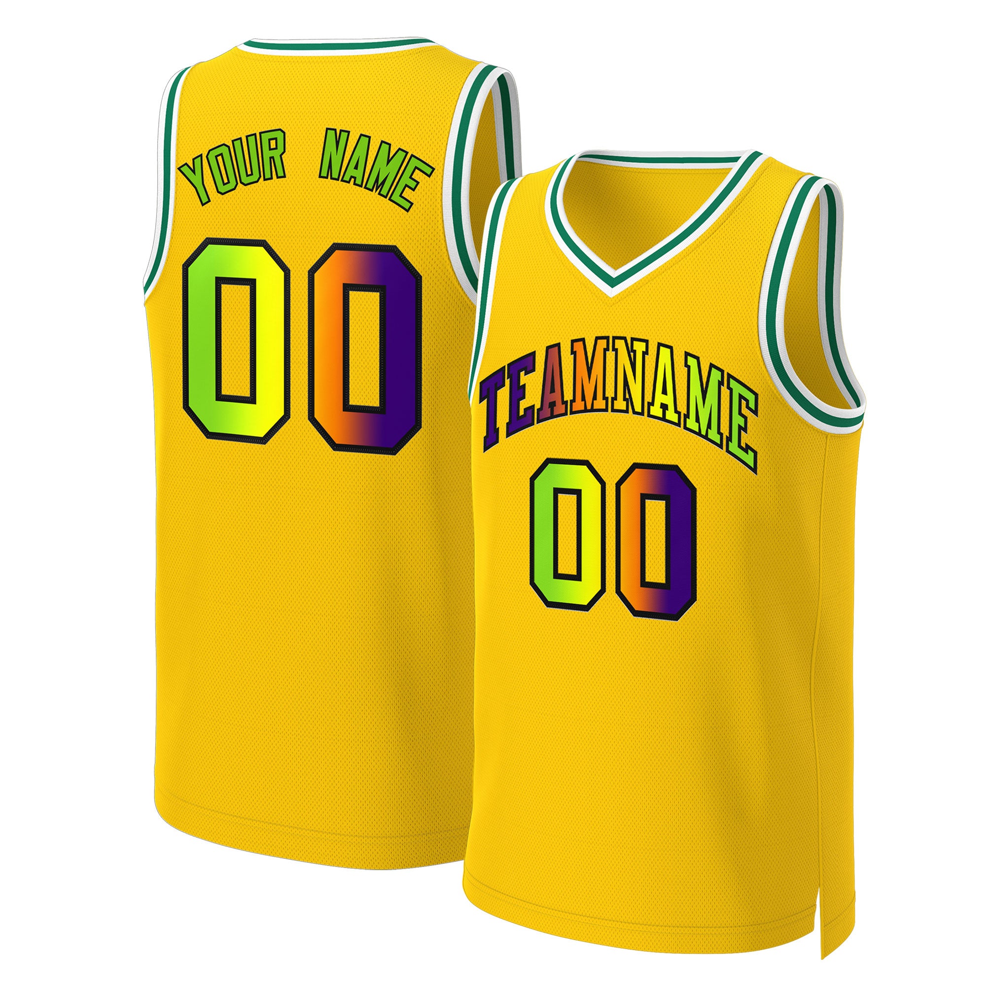 Benutzerdefiniertes Basketballtrikot mit klassischem Farbverlauf und modischen Oberteilen