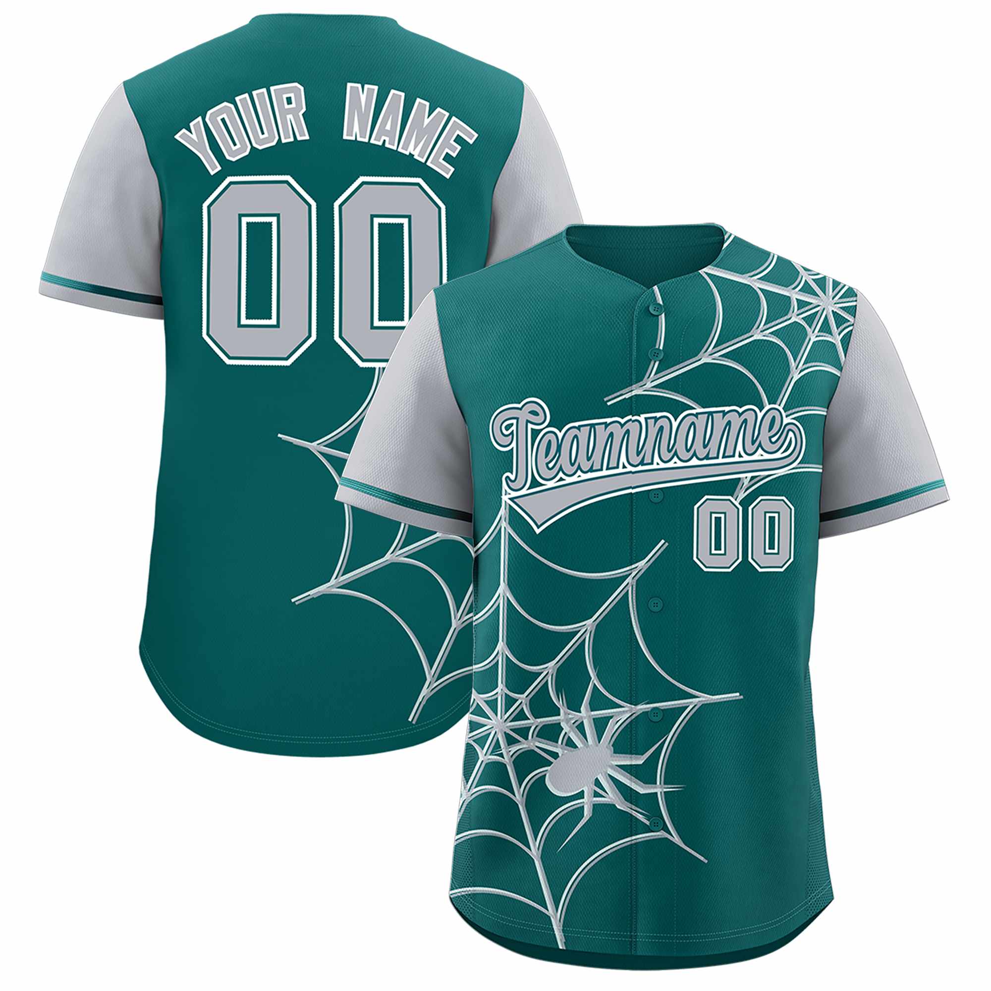 Benutzerdefiniertes Spinnennetz-Muster, Raglanärmel, authentisches Baseball-Trikot