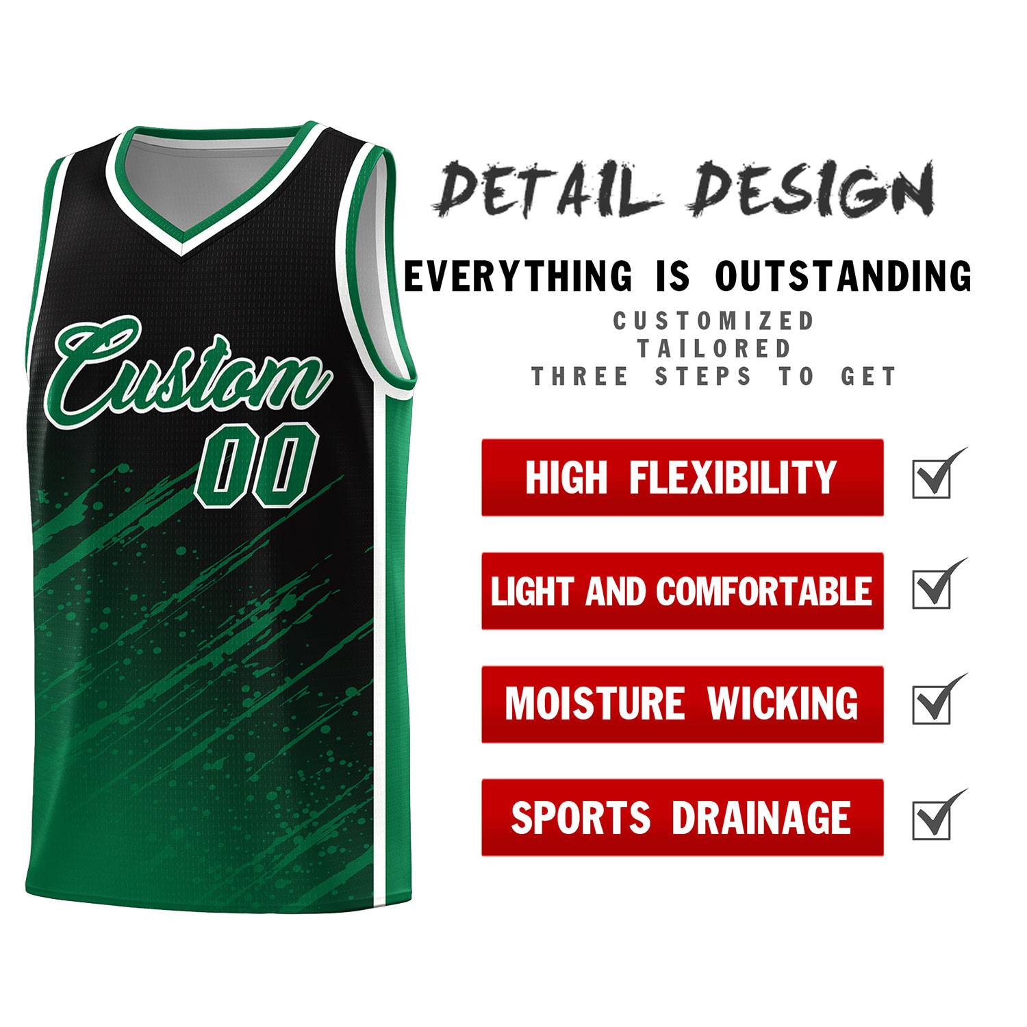 Maßgeschneiderte Splash-Basketballuniformen leicht für die Schule Maßgeschneiderte Splash-Basketballuniformen leicht für die Schule