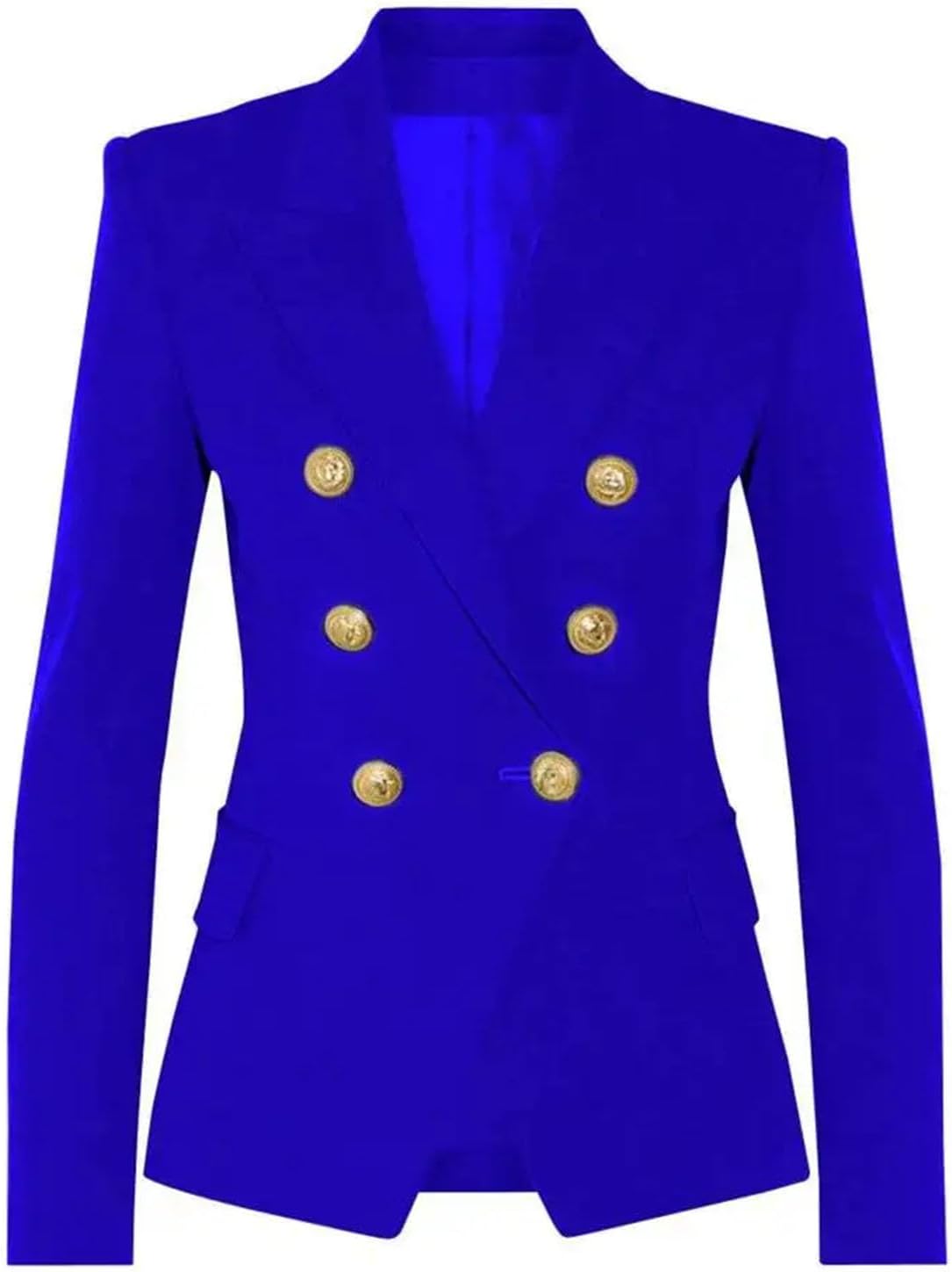 Women's Gold Button Double Breasted Blazer Pink
