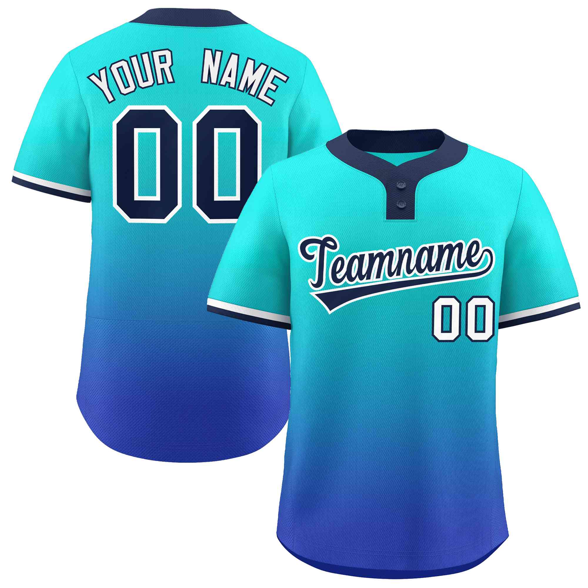 Custom Gradient Fashion Authentic Two-Button Softball Jersey