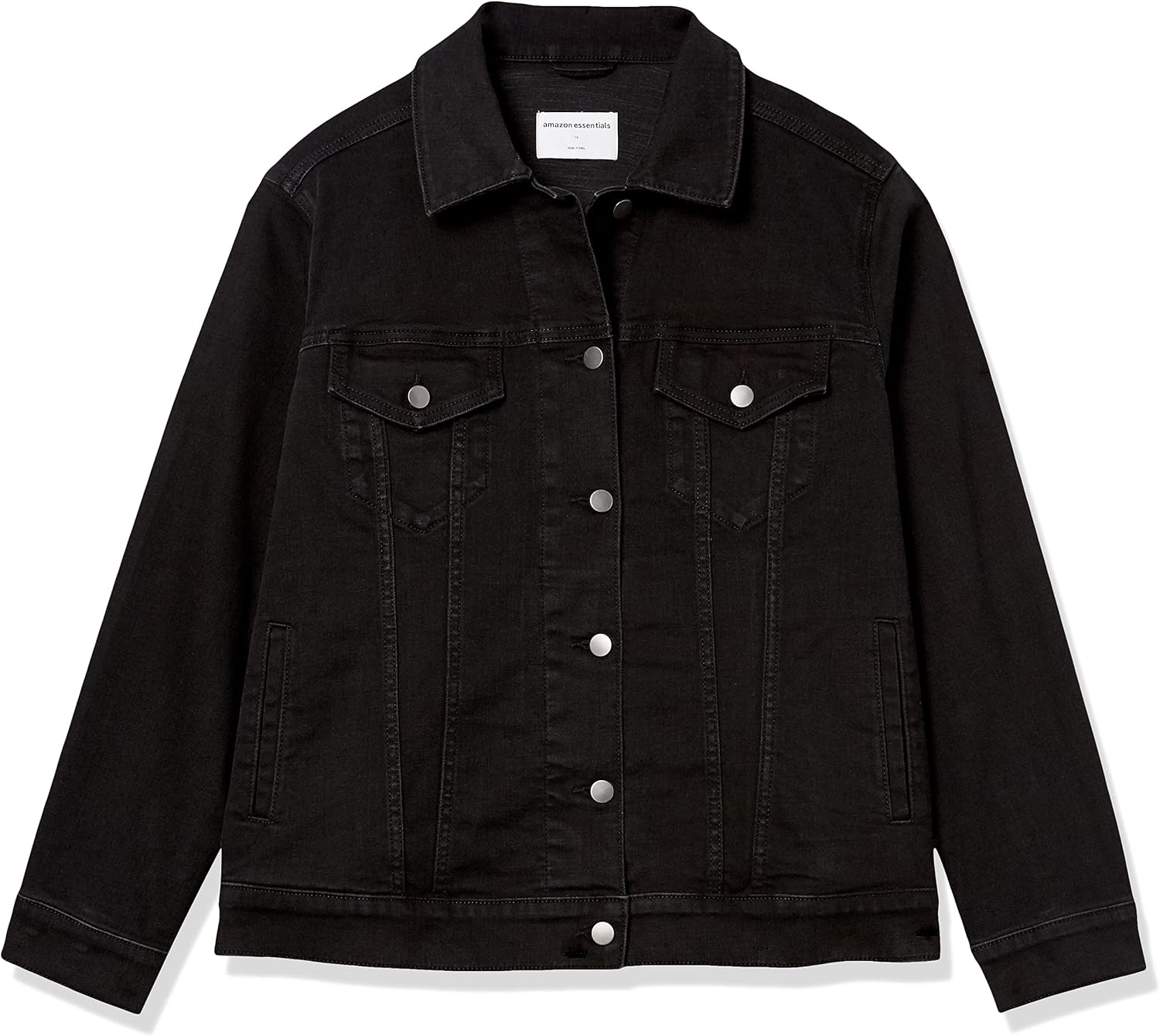 Women's Plus Size Classic Denim Trucker Jacket Black Wash