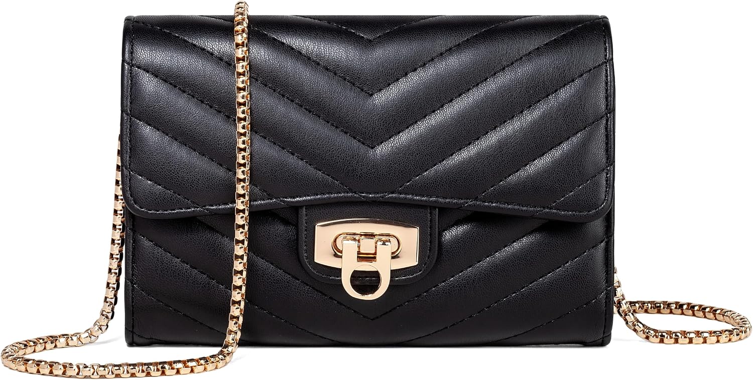 Women's Quilted PU Leather Mini Chain Crossbody Bag Women's Quilted PU Leather Mini Chain Crossbody Bag