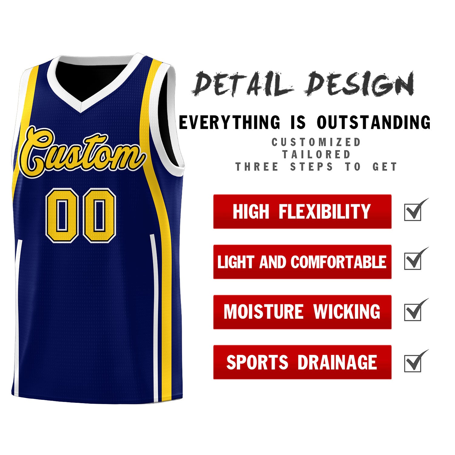 Benutzerdefinierte Basketball-Kits mit Bandmuster