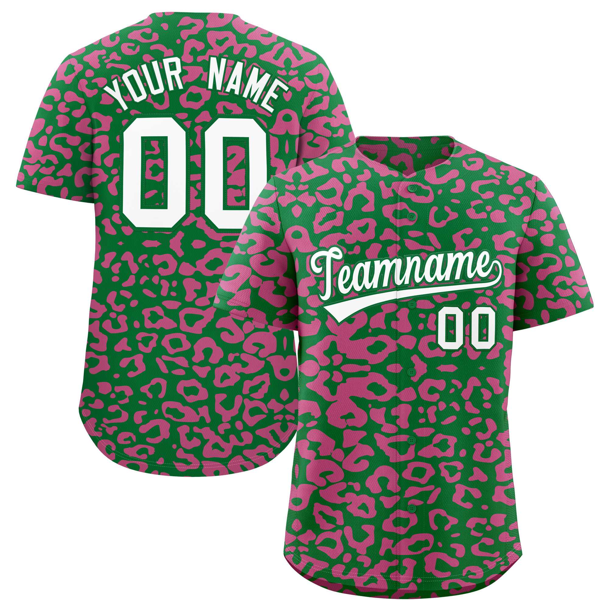 Authentisches Baseball-Trikot mit individuell gestaltetem Leopardenmuster