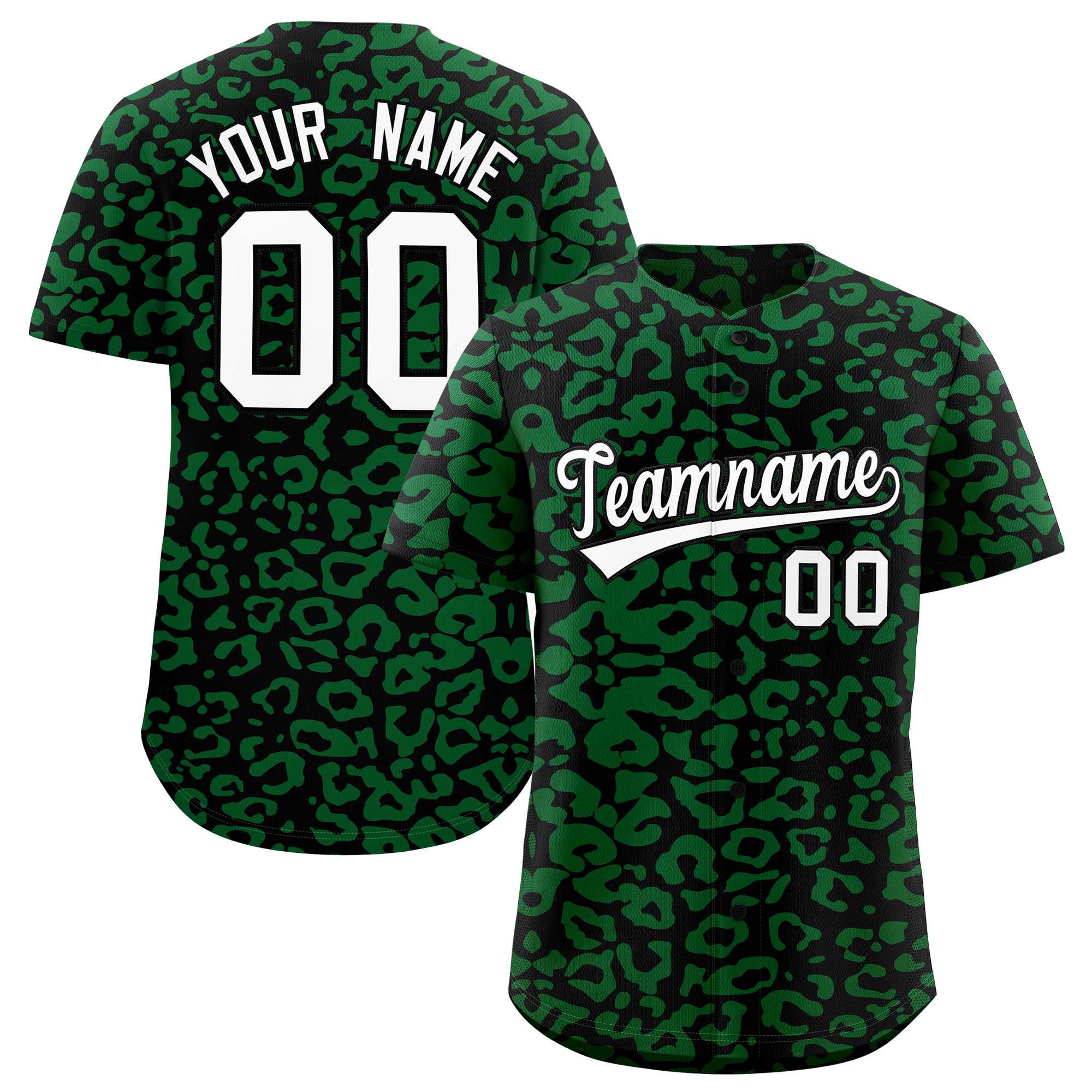Authentisches Baseball-Trikot mit individuell gestaltetem Leopardenmuster