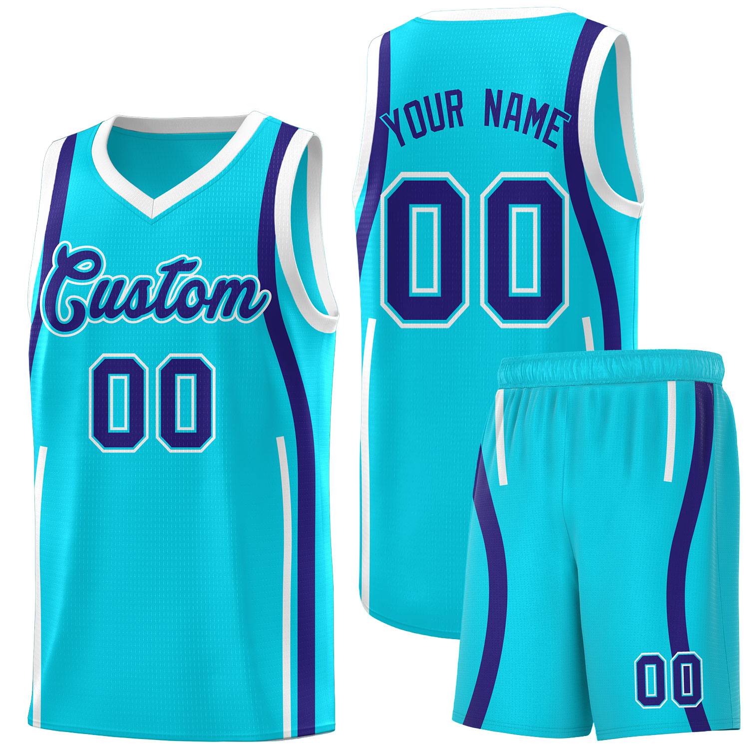 Benutzerdefinierte Basketball-Kits mit Bandmuster