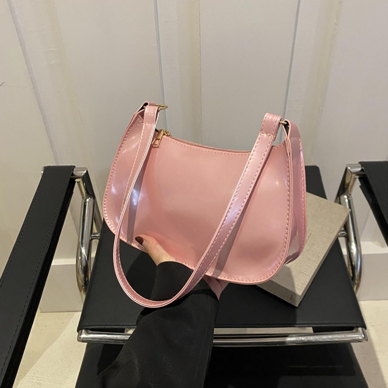 Retro PU Leather Shoulder Bag for Women Elegant Underarm Satchel Purse Fashionable Evening Handbag Armpit Women & 39 s Night Out