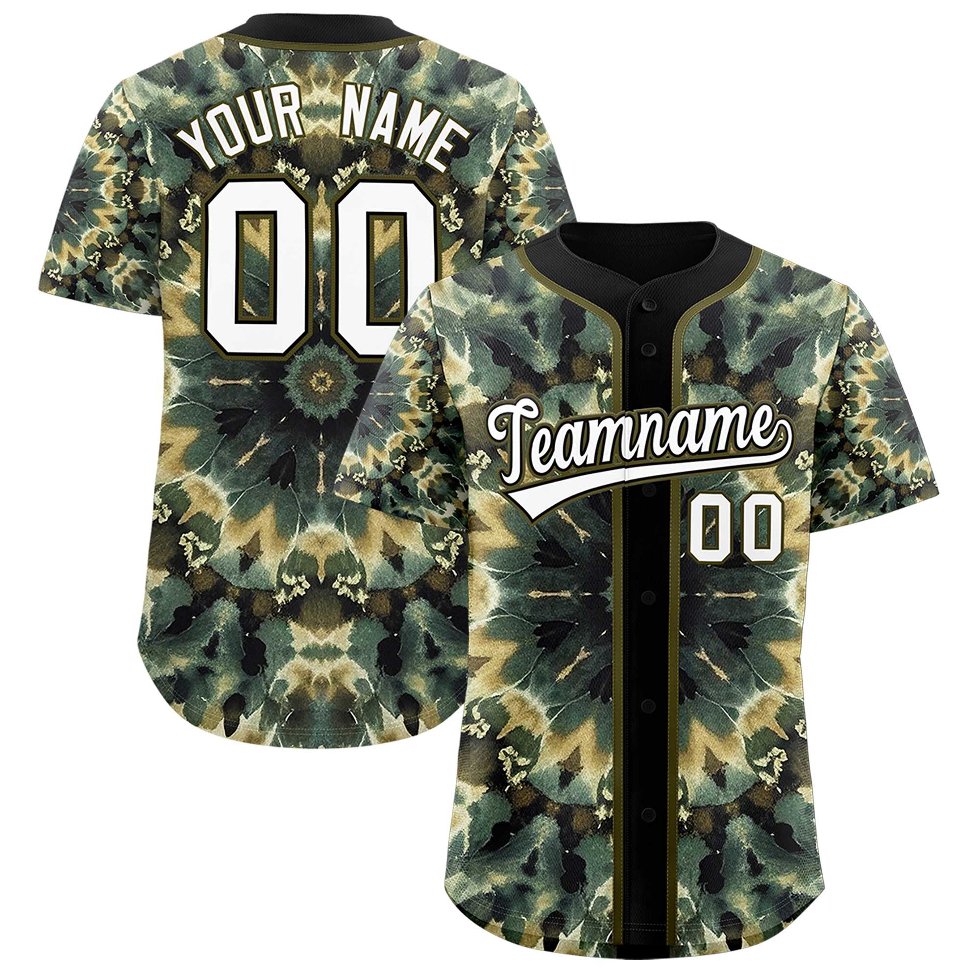 Authentisches Baseball-Trikot mit individuellem Tie-Dye-Graffiti-Muster Authentisches Baseball-Trikot mit individuellem Tie-Dye-Graffiti-Muster