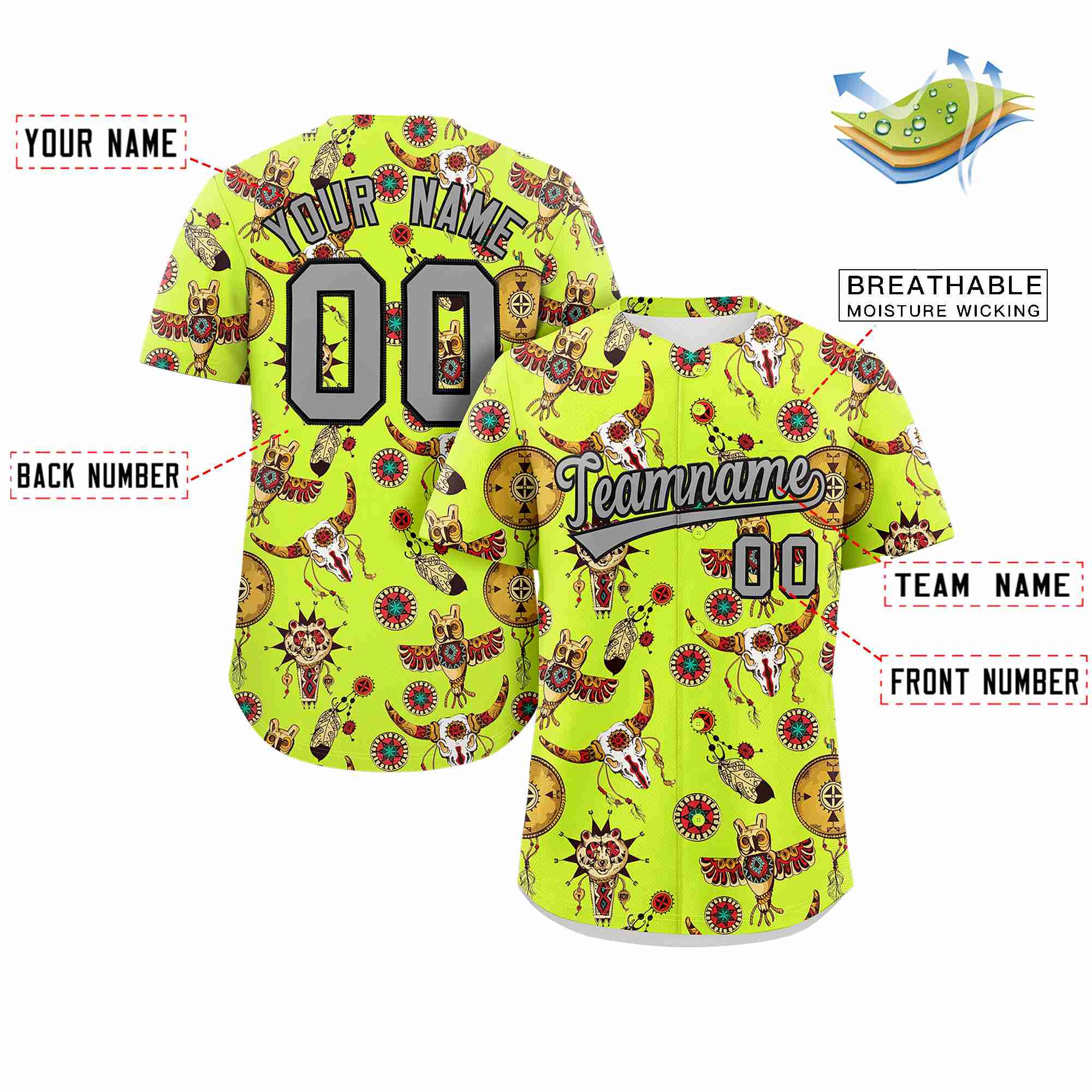Benutzerdefiniertes 3D-Graffiti-Muster, personalisiertes Design, authentisches Baseball-Trikot