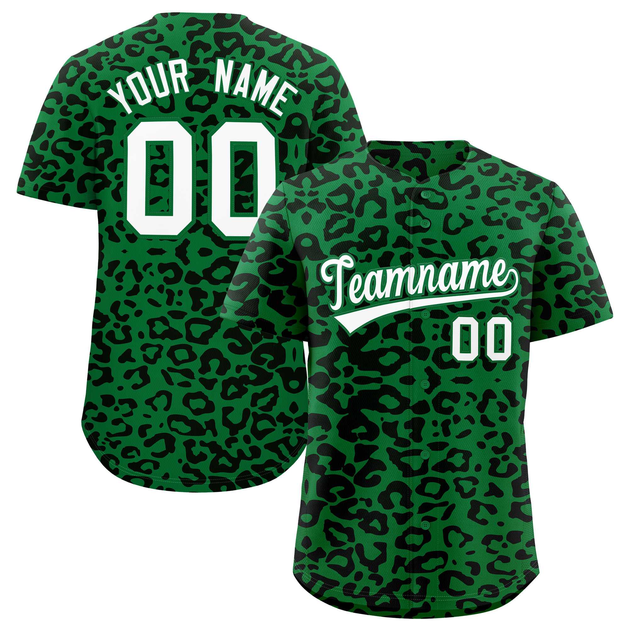 Authentisches Baseball-Trikot mit individuell gestaltetem Leopardenmuster