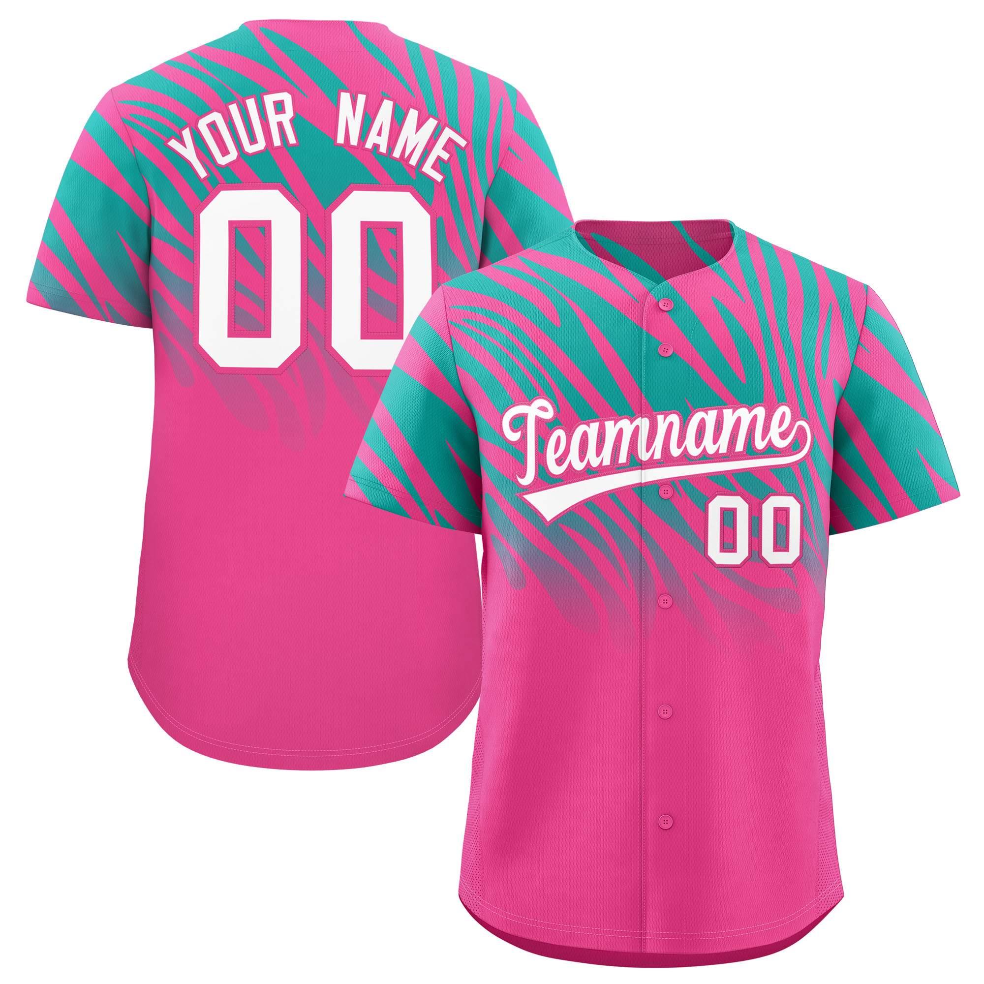 Benutzerdefiniertes Team-Shirt mit Tiger-Streifen und Farbverlauf und Tierdruck, Baseball-Trikot