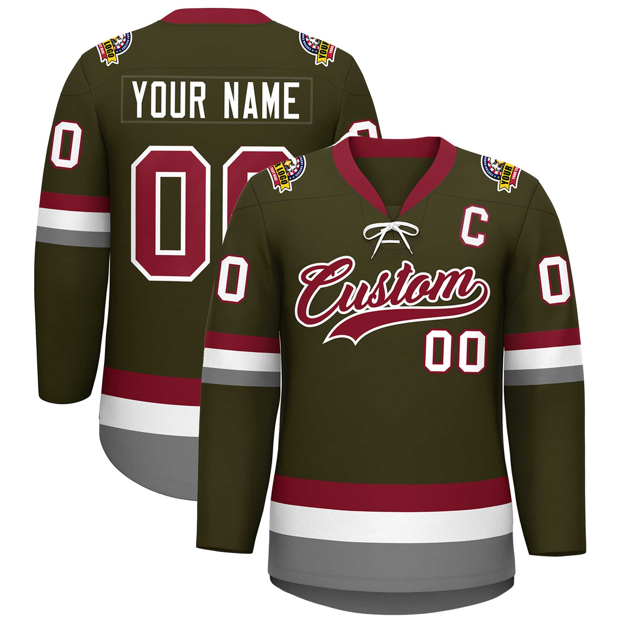 Custom Lace-Up Neck Hockey Jersey