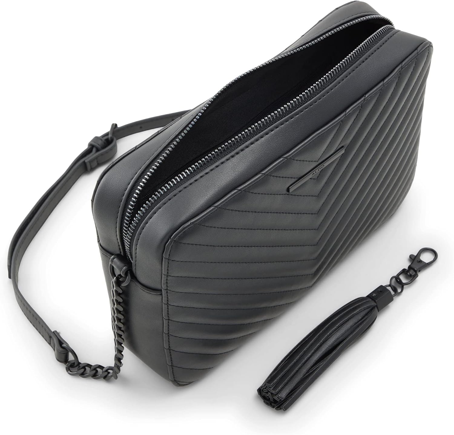 Women's Chevron Quilted Crossbody Bag with Tassel Women's Chevron Quilted Crossbody Bag with Tassel