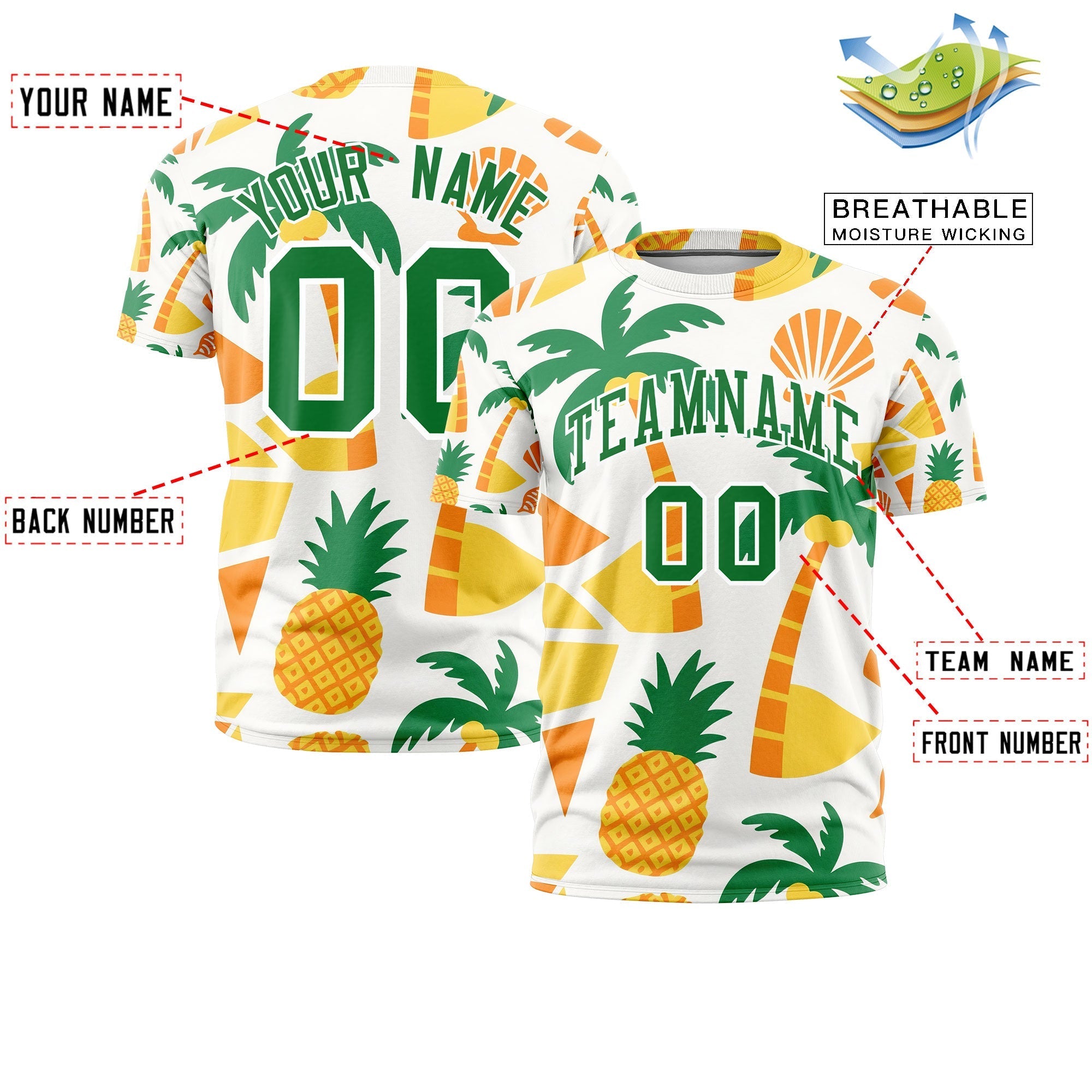 Benutzerdefiniertes T-Shirt im hawaiianischen Stil mit Graffiti-Muster
