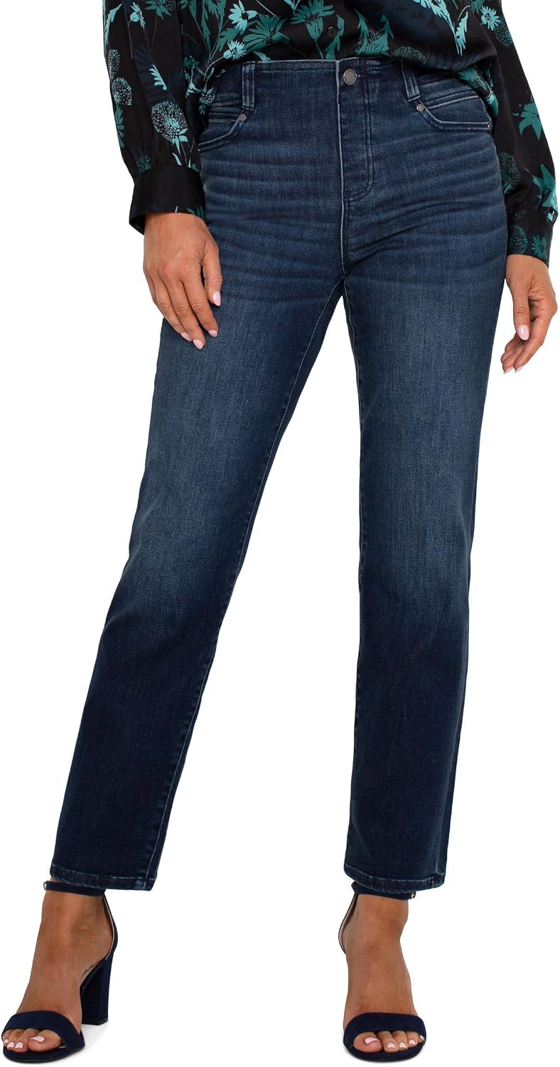 Women's Pull On Slim Leg Jeans Mid Wash