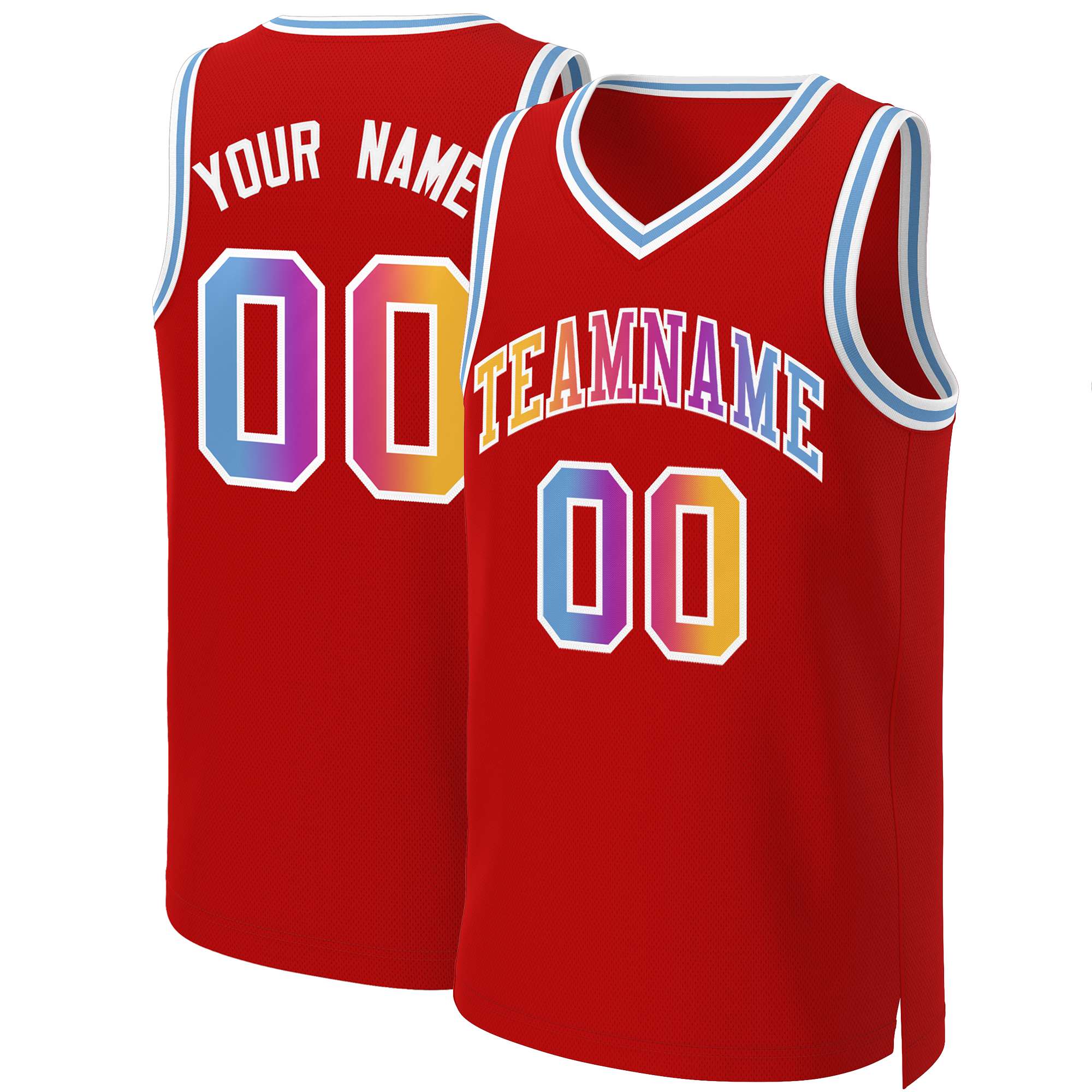 Benutzerdefiniertes Basketballtrikot mit klassischem Farbverlauf und modischen Oberteilen