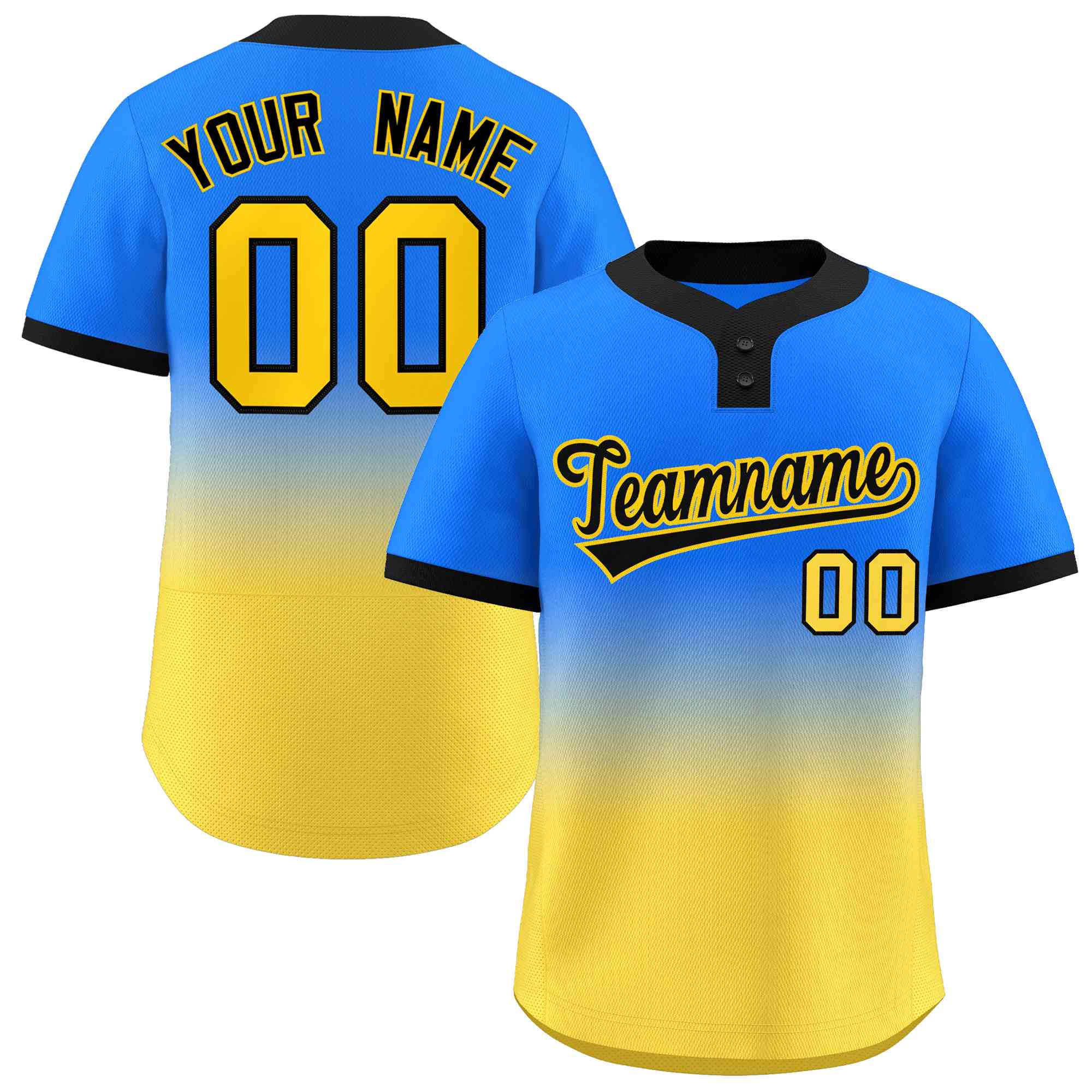 Custom Gradient Fashion Authentic Two-Button Softball Jersey