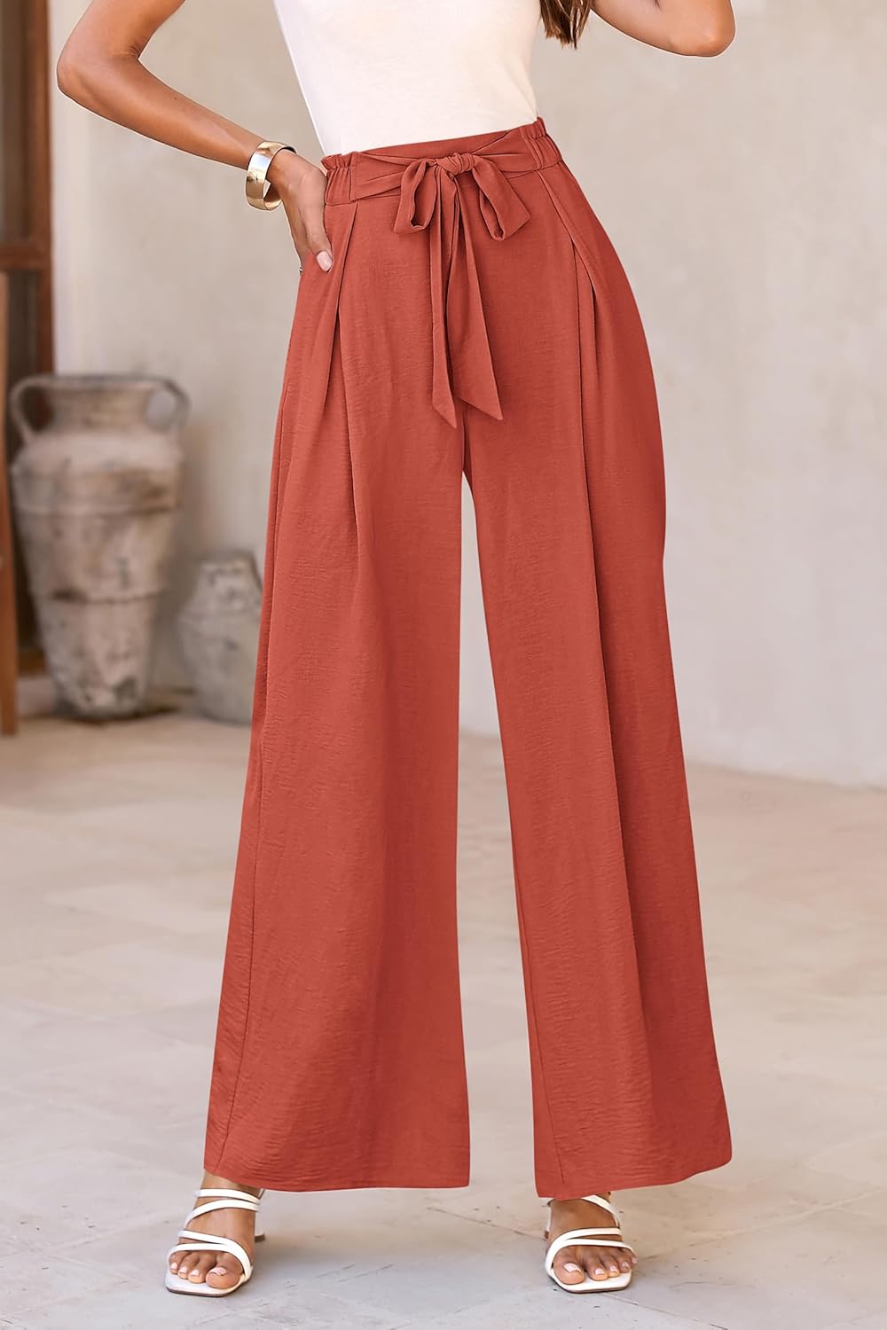 Women's Wide Leg Work Pants Business Casual High Waisted Palazzo Trouser Summer Clothes Women's Wide Leg Work Pants Business Casual High Waisted Palazzo Trouser Summer Clothes
