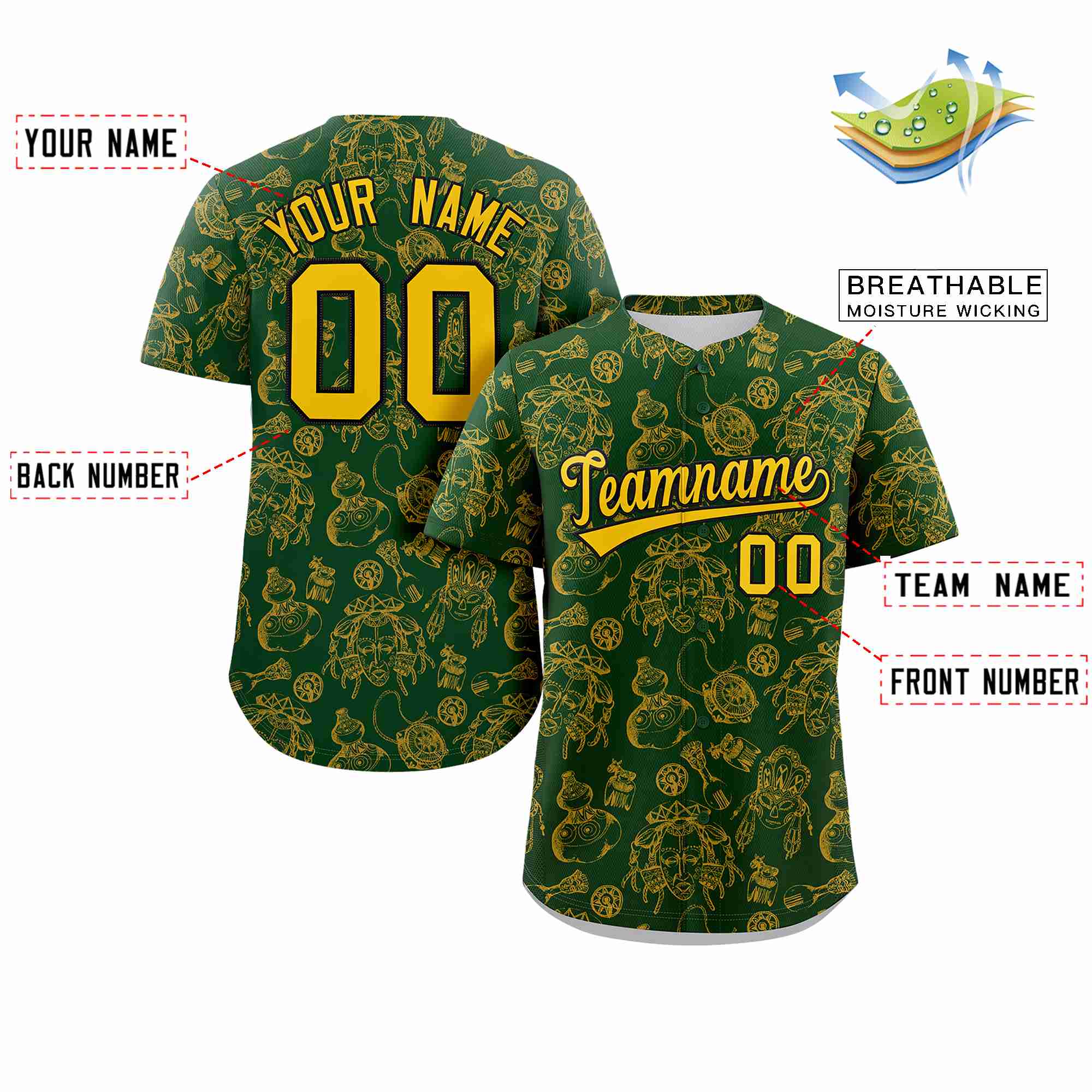 Benutzerdefiniertes 3D-Graffiti-Muster, personalisiertes Design, authentisches Baseball-Trikot