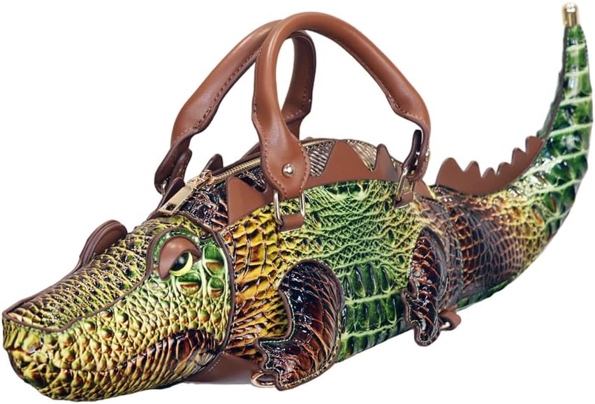Women's Novelty Crocodile Shape Top Handle Handbag Green Women's Novelty Crocodile Shape Top Handle Handbag Green