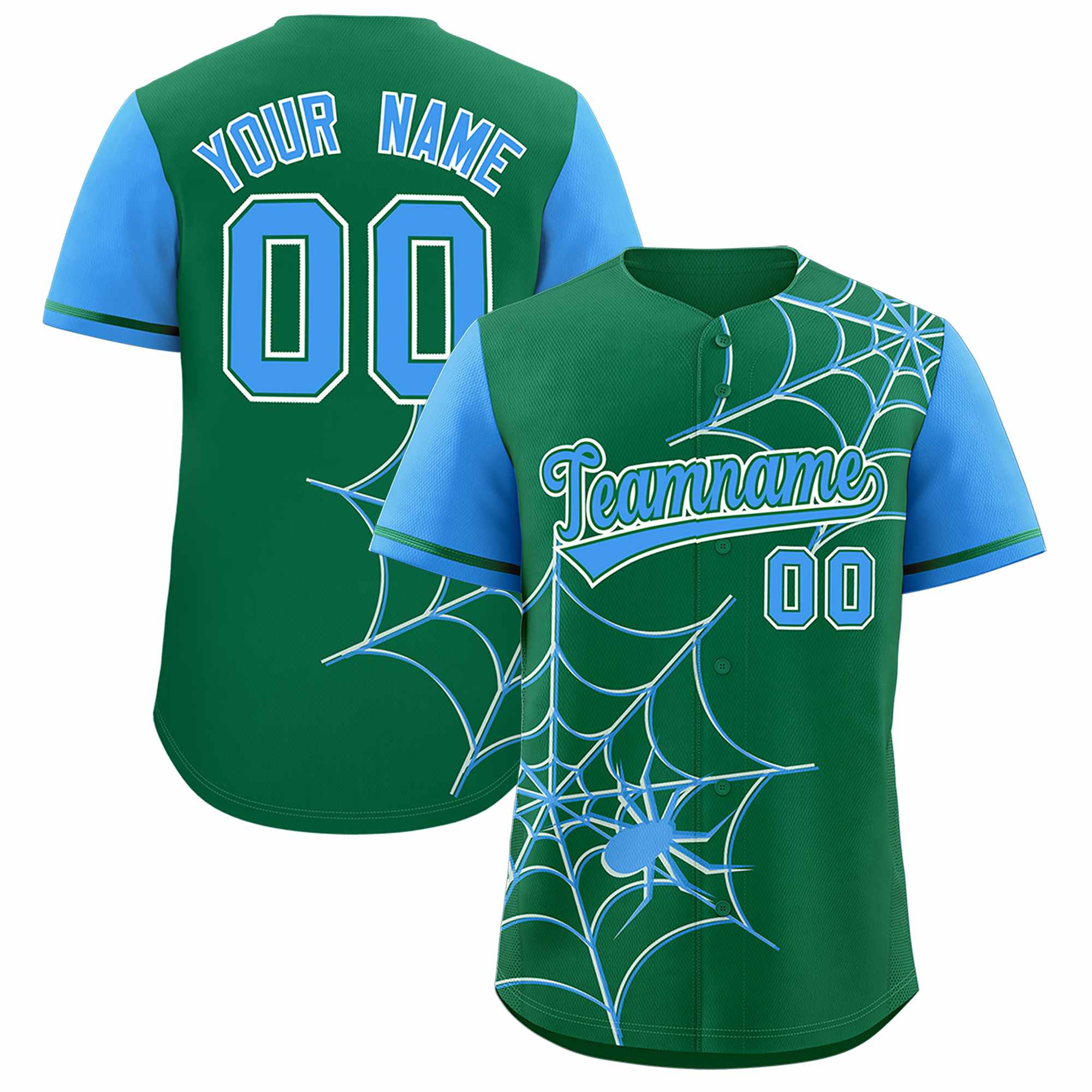 Benutzerdefiniertes Spinnennetz-Muster, Raglanärmel, authentisches Baseball-Trikot