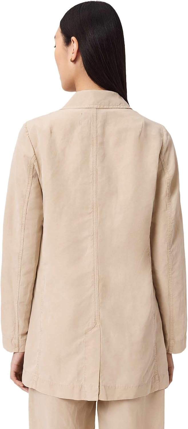 Women's Open Front Relaxed Fit Blazer Beige Women's Open Front Relaxed Fit Blazer Beige