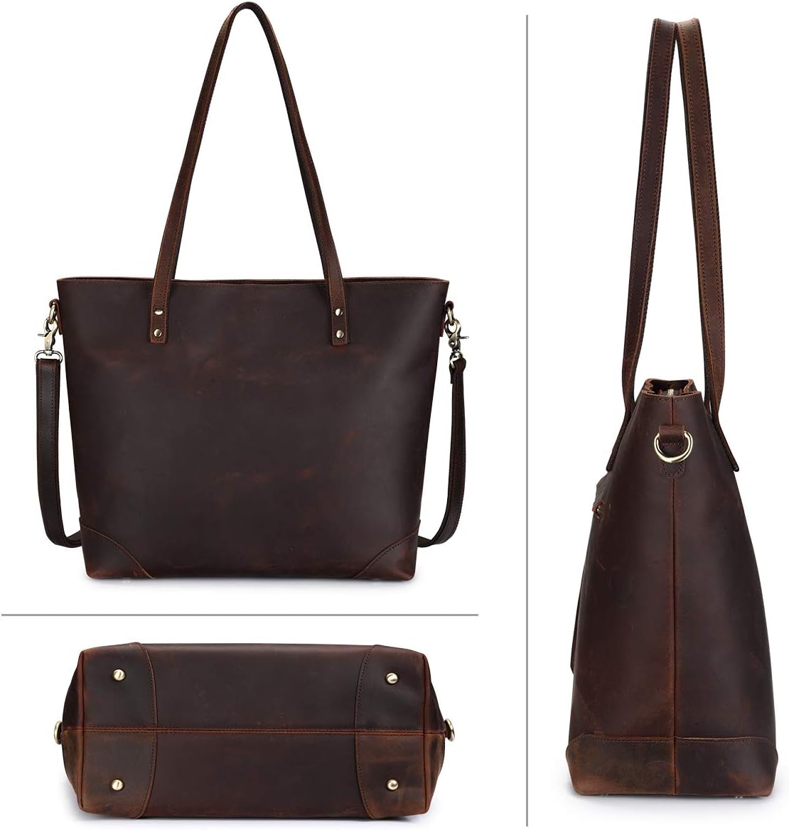 Women's Canvas Tote Bag Brown Green Colorways