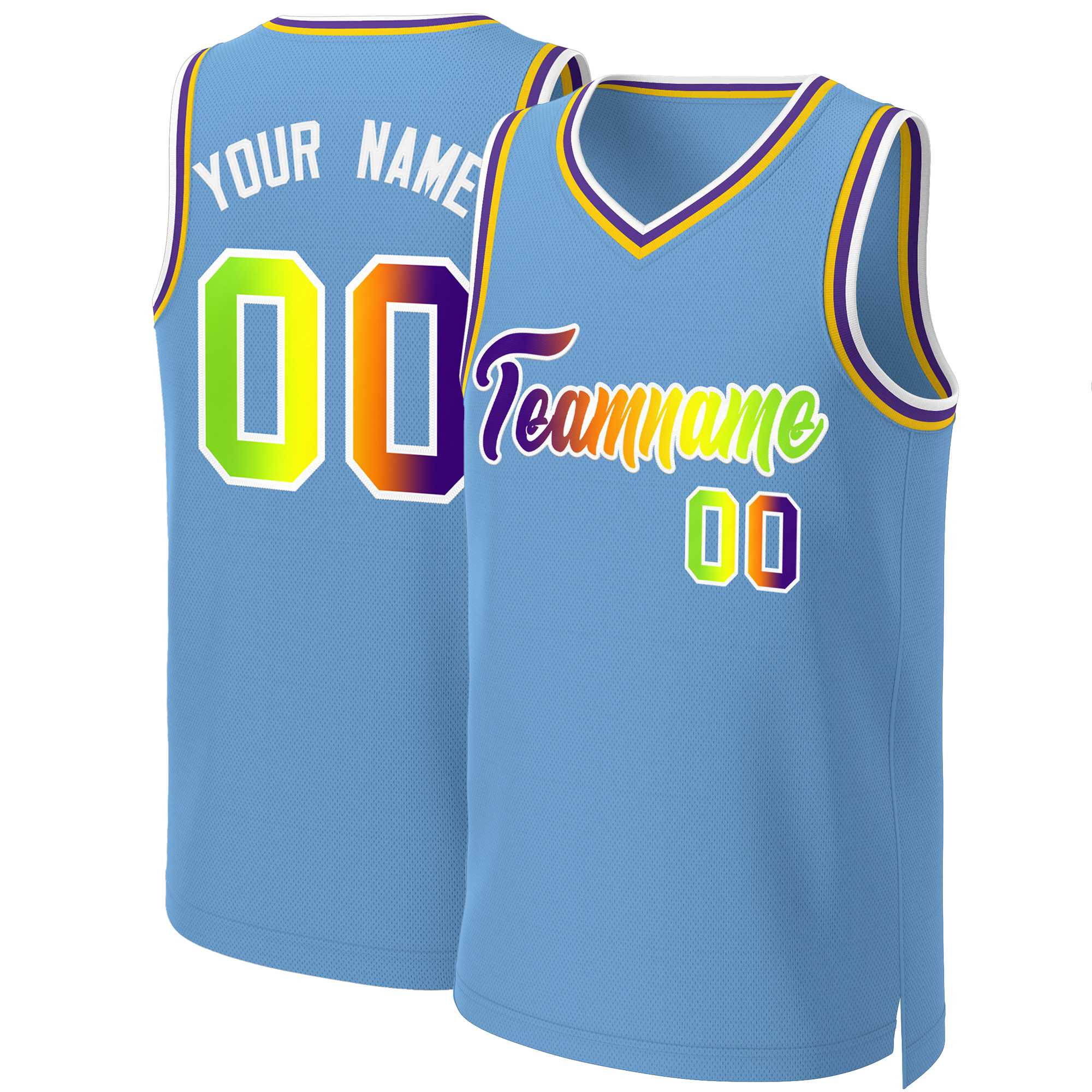 Benutzerdefiniertes Basketballtrikot mit klassischem Farbverlauf und modischen Oberteilen