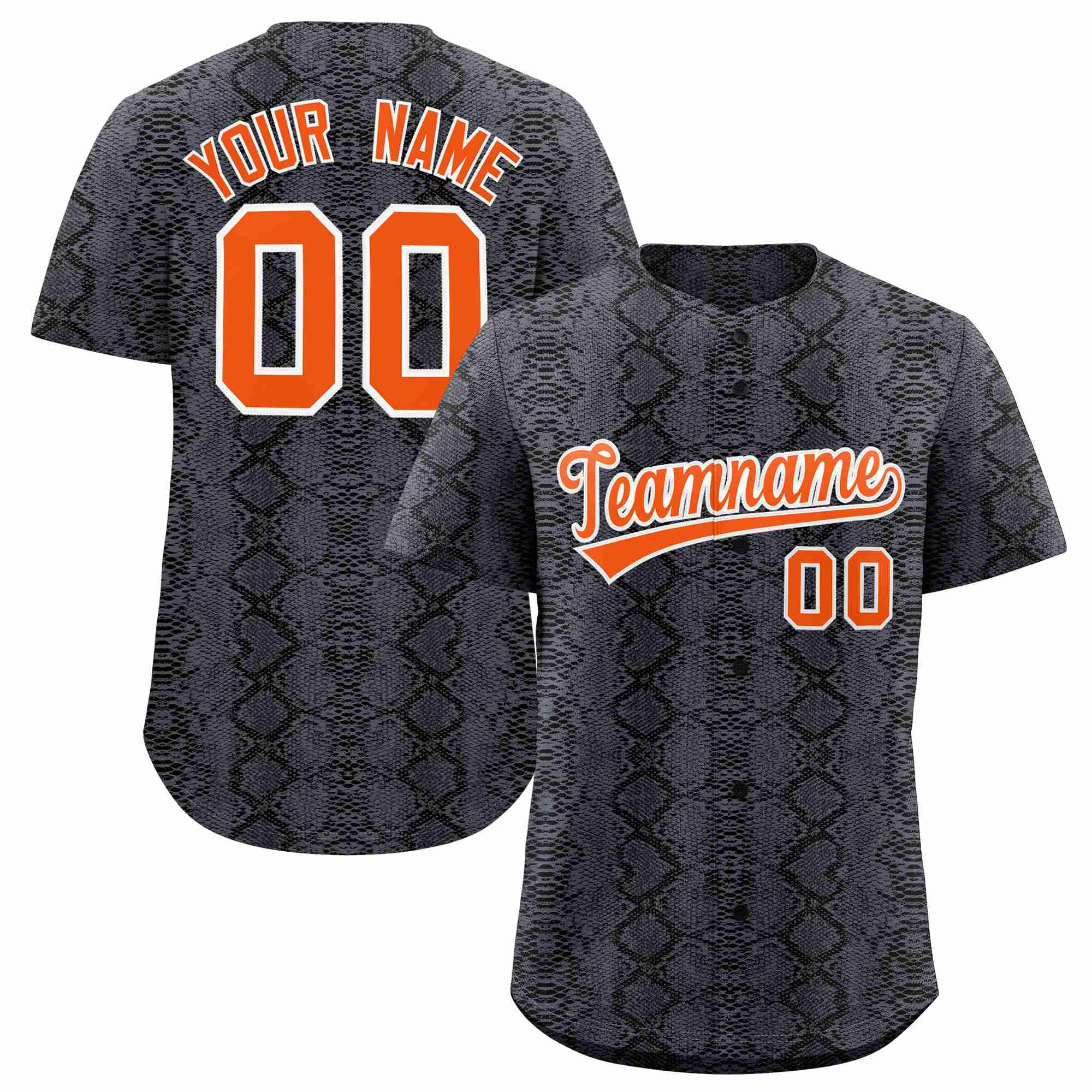 Benutzerdefiniertes authentisches Baseball-Trikot mit mehrfarbigem Schlangenledermuster