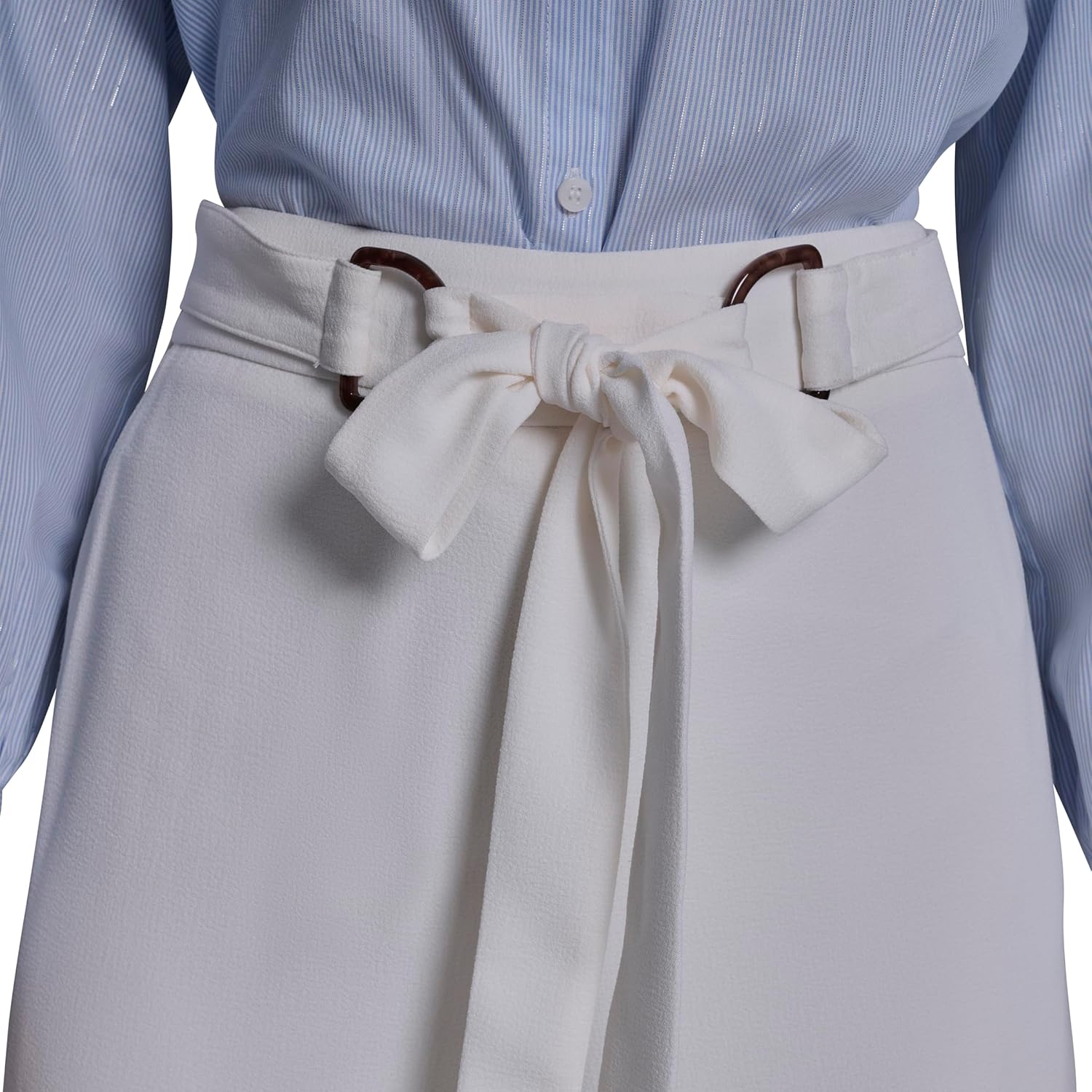 Womens Straight Leg Pant with D Ring and Tie Belt