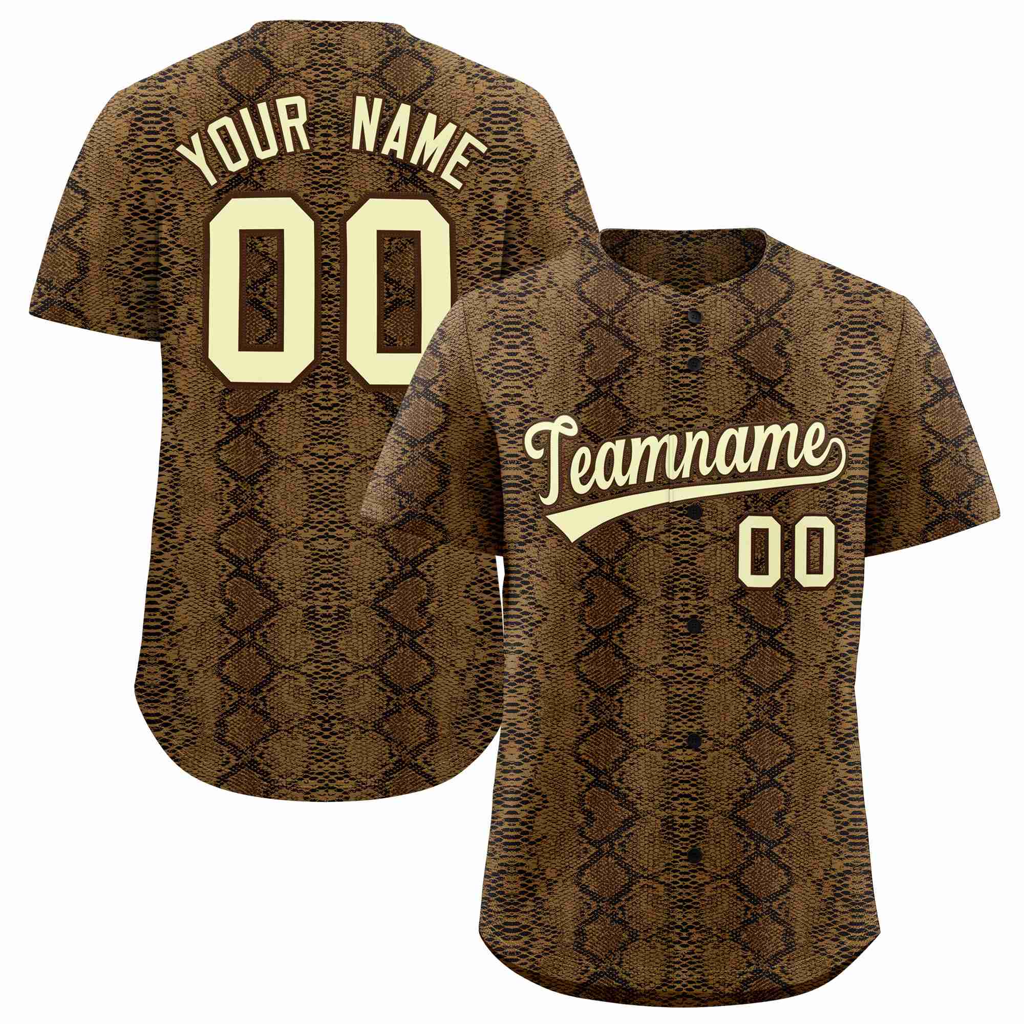 Benutzerdefiniertes authentisches Baseball-Trikot mit mehrfarbigem Schlangenledermuster