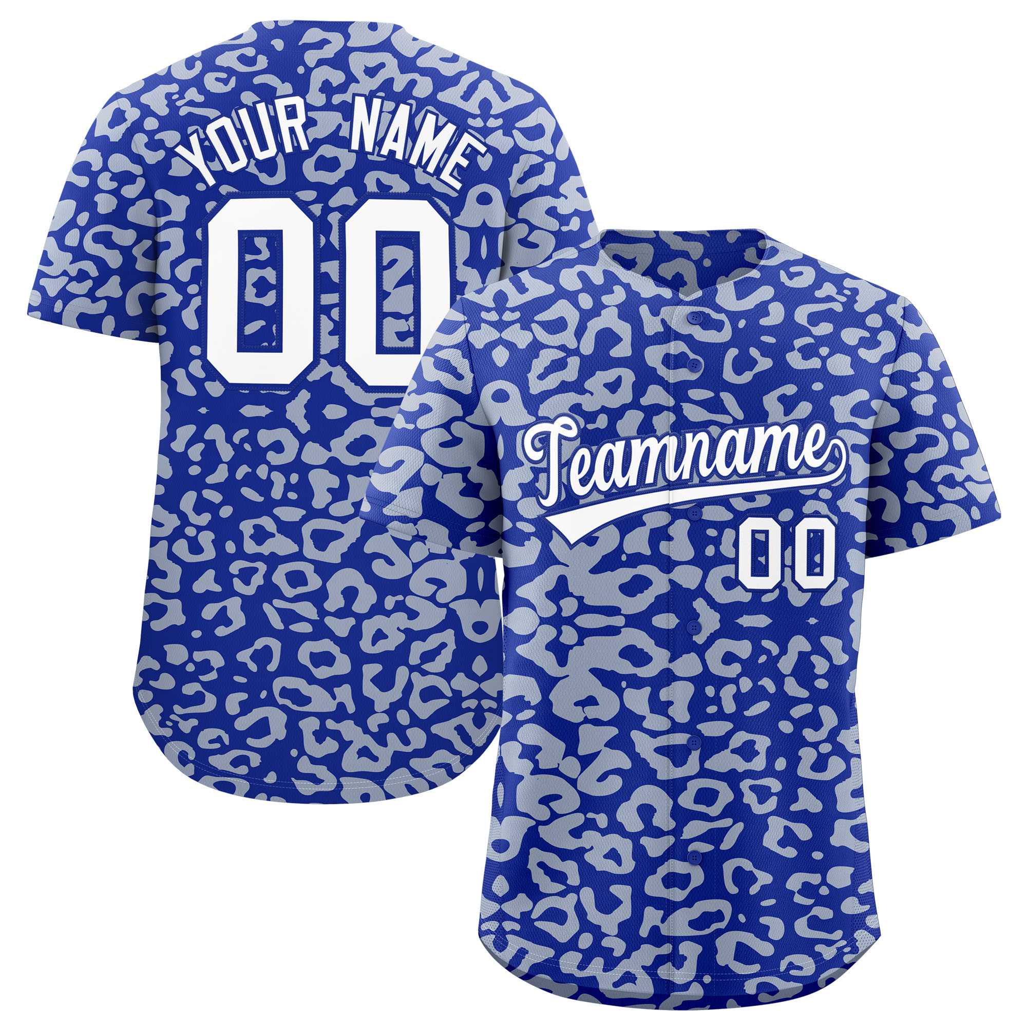Authentisches Baseball-Trikot mit individuell gestaltetem Leopardenmuster
