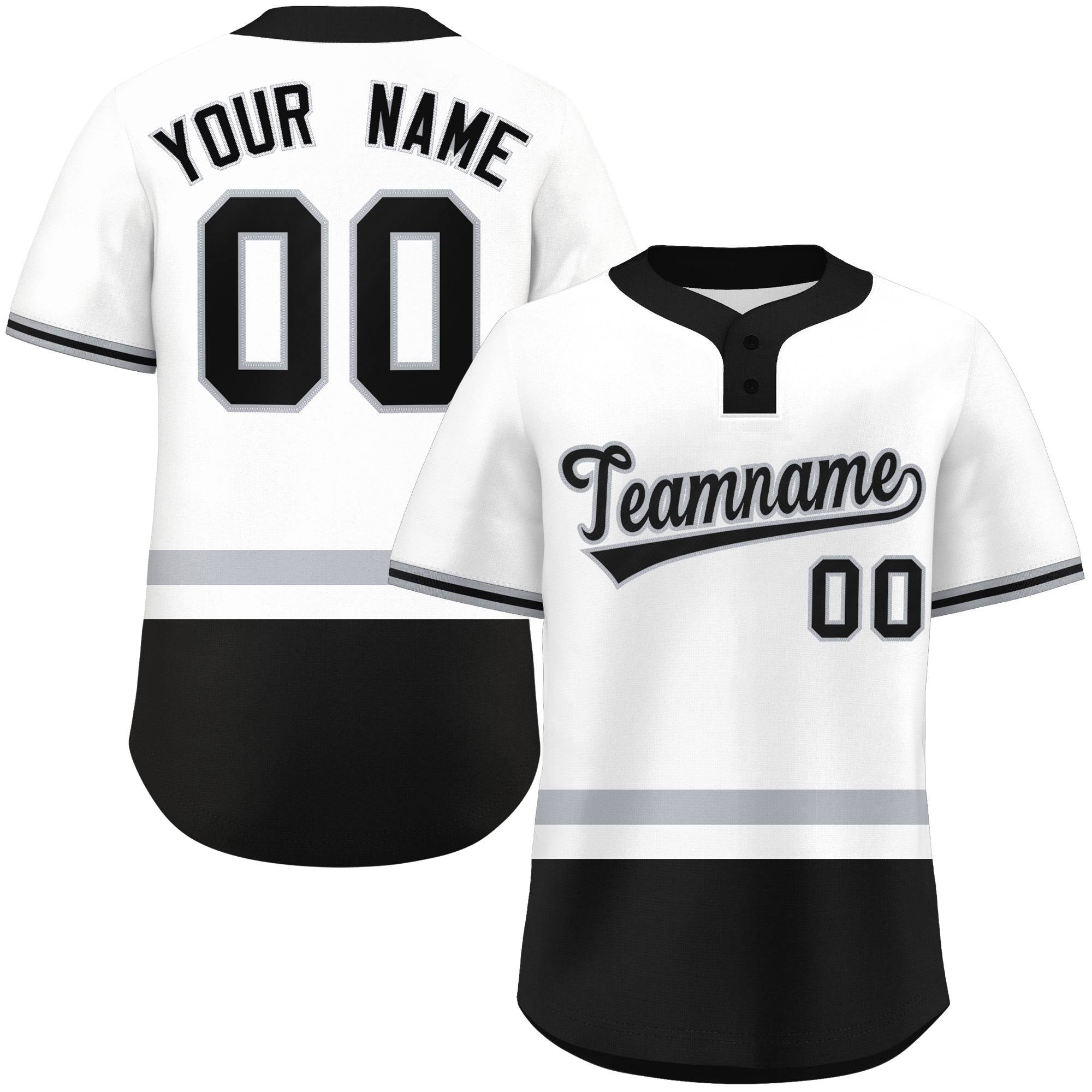 Custom Color Block Personalized Authentic Two-Button Softball Jersey