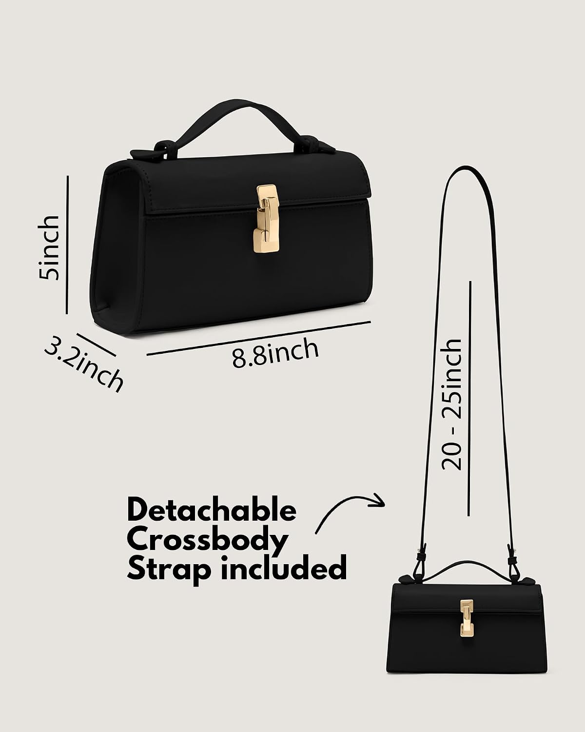 Women's Leather Top Handle Crossbody Purse with Gold Lock