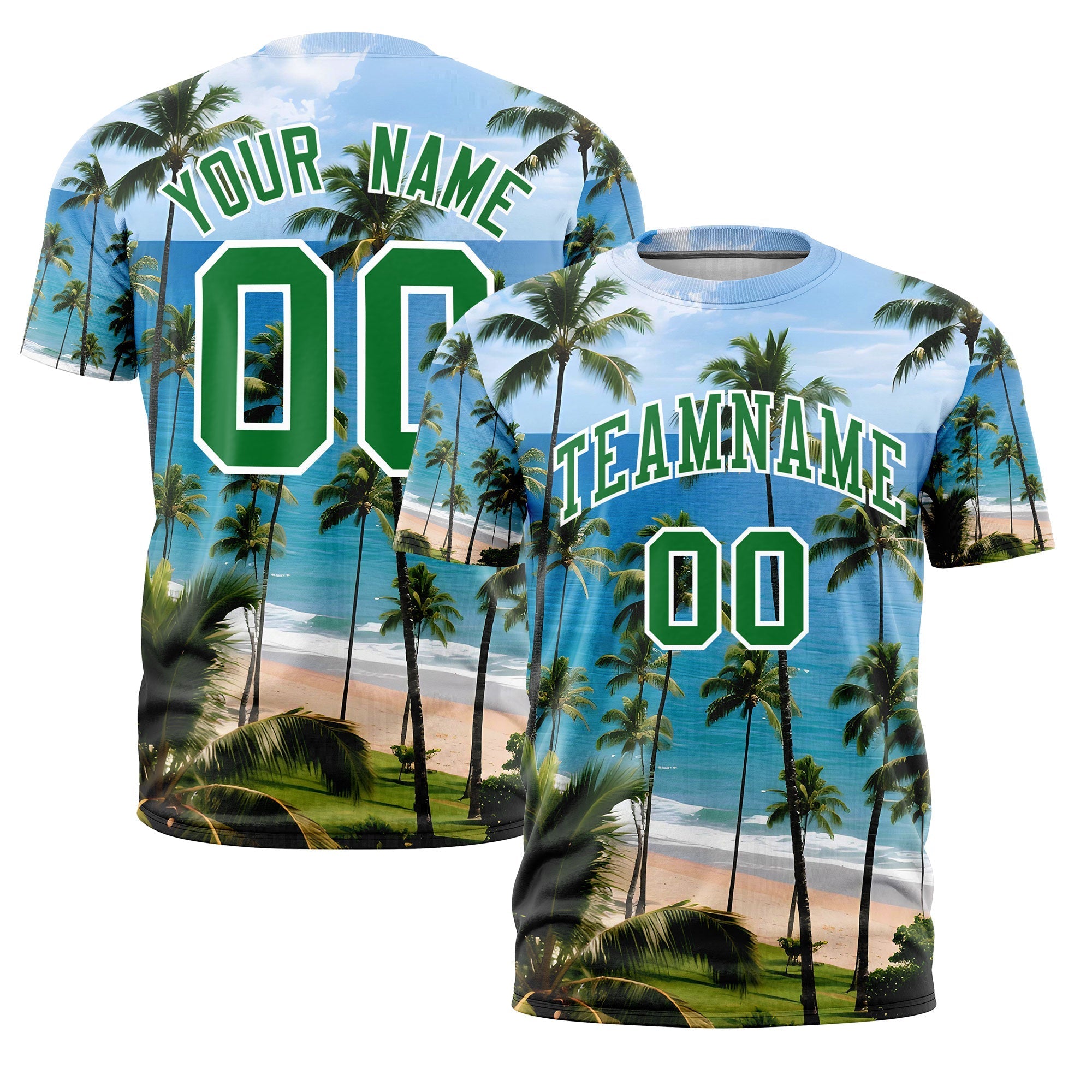 Benutzerdefiniertes T-Shirt im hawaiianischen Stil mit Graffiti-Muster
