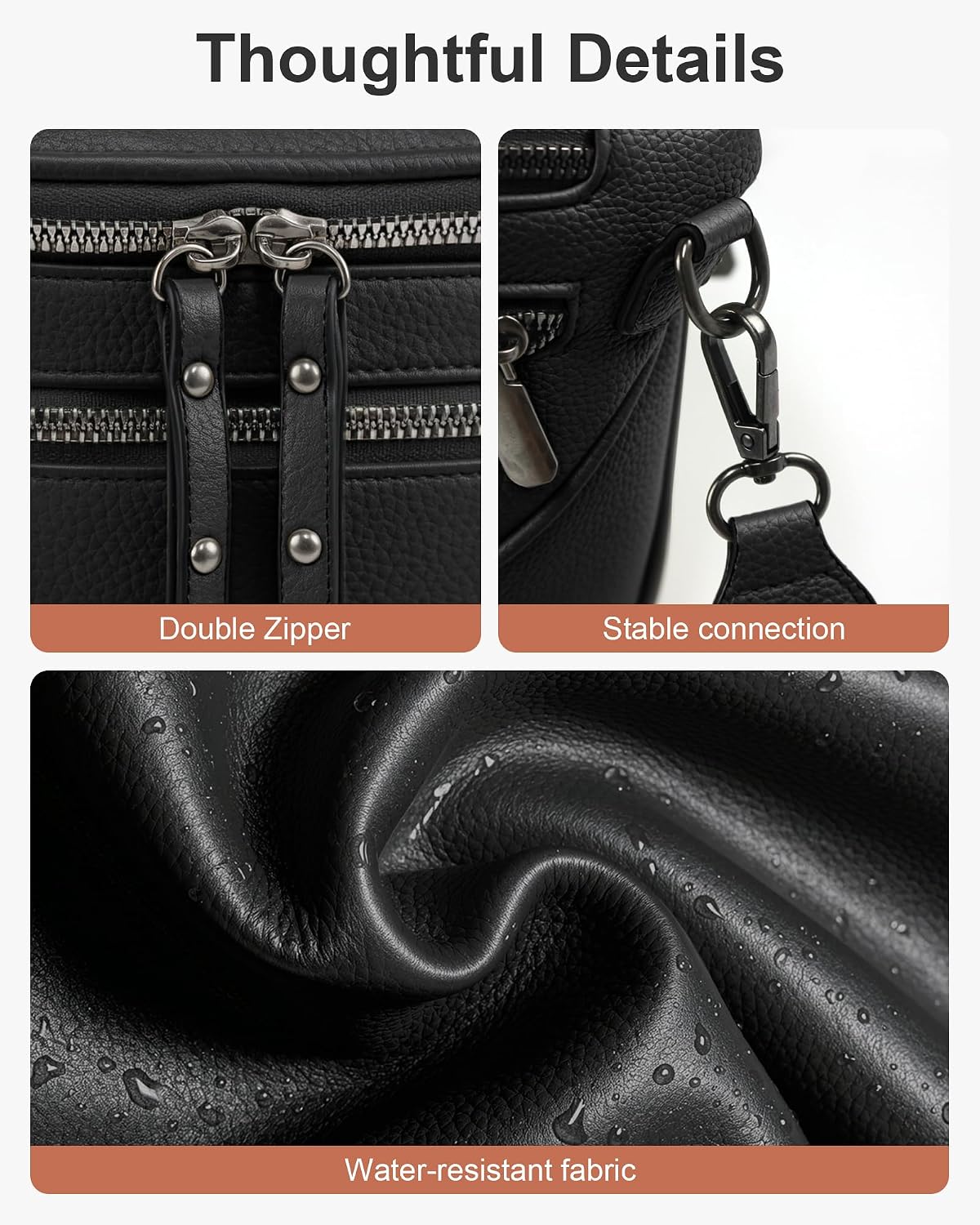 Women's Vegan Leather Saddle Crossbody Bag with Coin Purse