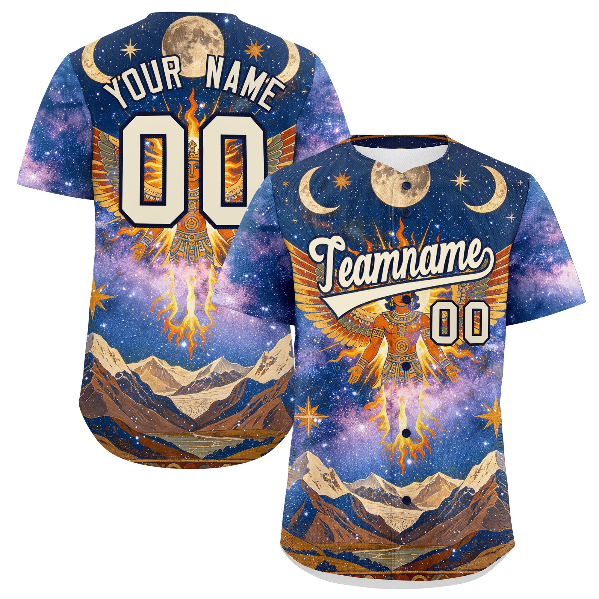 Benutzerdefiniertes Baseball-Trikot aus Stretchstoff mit Graffiti-Muster im mexikanischen Stil Benutzerdefiniertes Baseball-Trikot aus Stretchstoff mit Graffiti-Muster im mexikanischen Stil