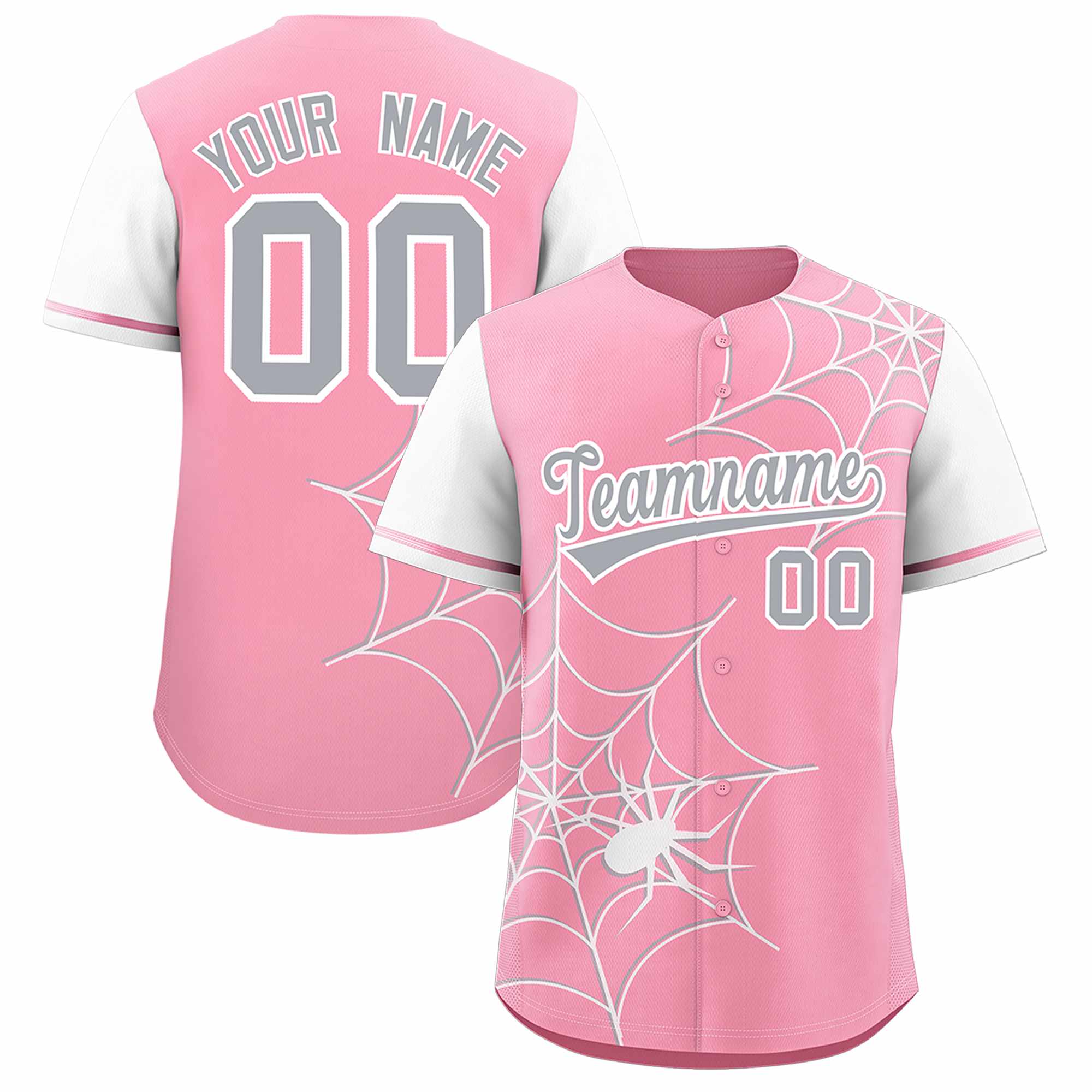 Benutzerdefiniertes Spinnennetz-Muster, Raglanärmel, authentisches Baseball-Trikot