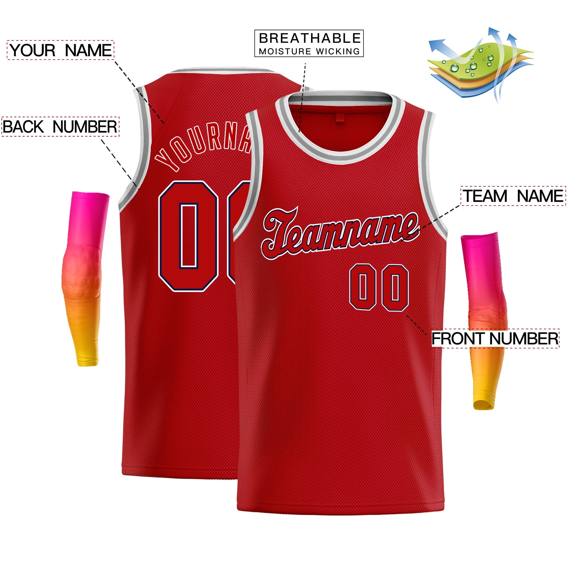 Custom Classic Tops Herren-Freizeit-Basketballtrikot