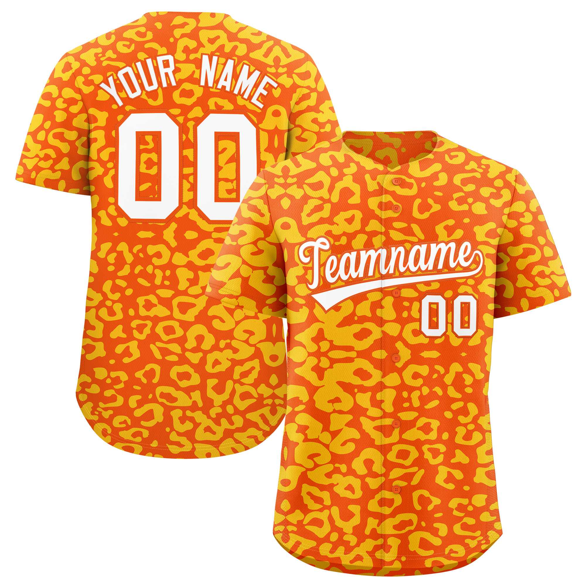 Authentisches Baseball-Trikot mit individuell gestaltetem Leopardenmuster