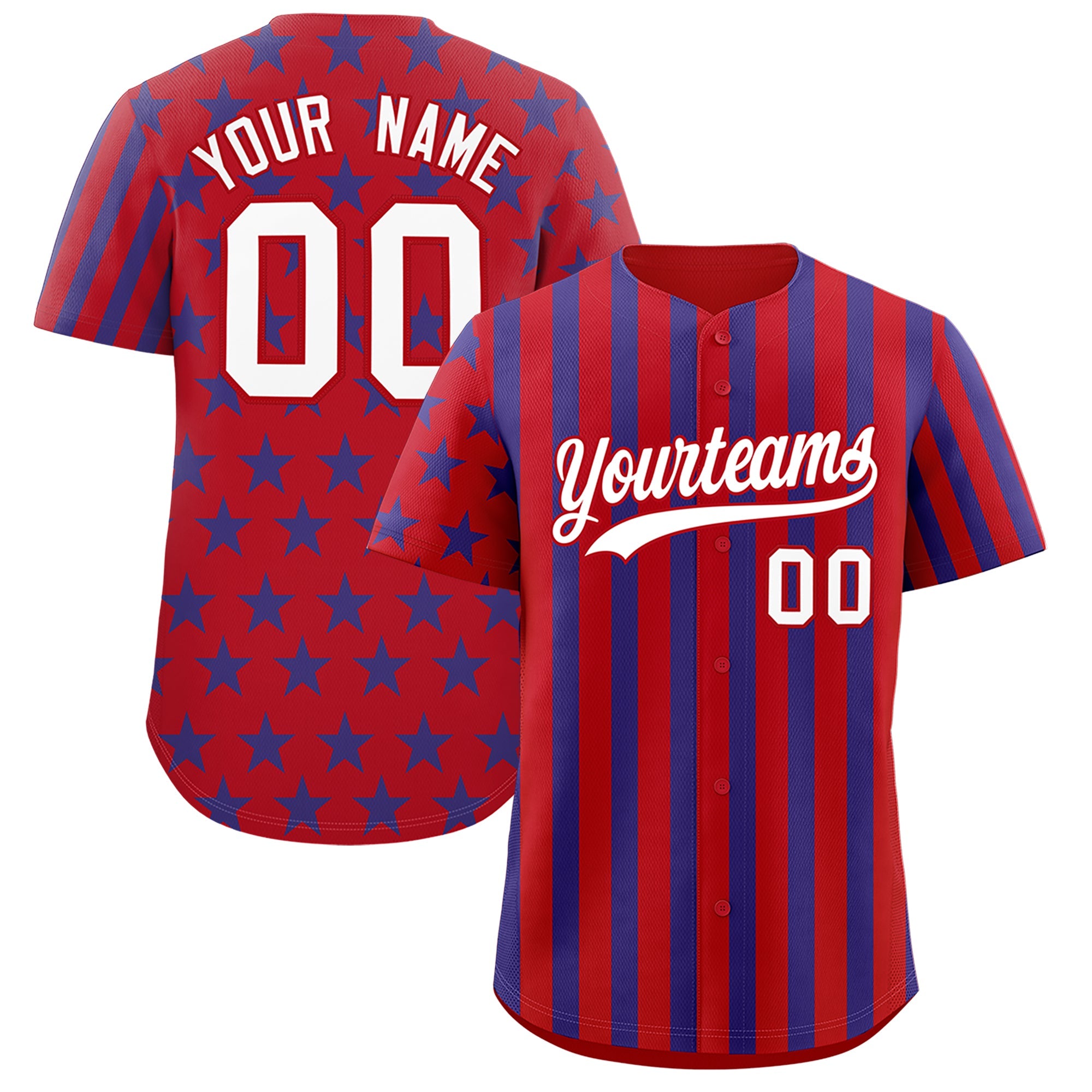 Benutzerdefiniertes Graffiti-Muster-Baseball-Trikot mit amerikanischer Flagge