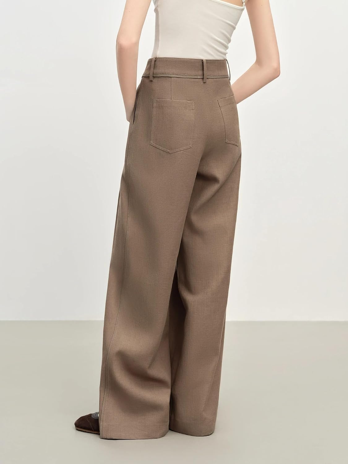 Women's Retro Style Loose Pleated Drape Straight Pants Autumn Wide Leg for Women