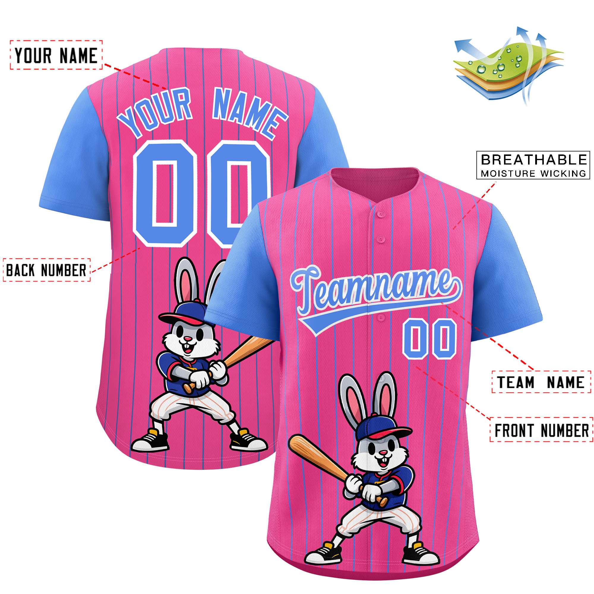 Authentisches Baseball-Trikot mit individuellem Streifen-Tiere-Graffiti-Muster, Raglanärmeln Authentisches Baseball-Trikot mit individuellem Streifen-Tiere-Graffiti-Muster, Raglanärmeln