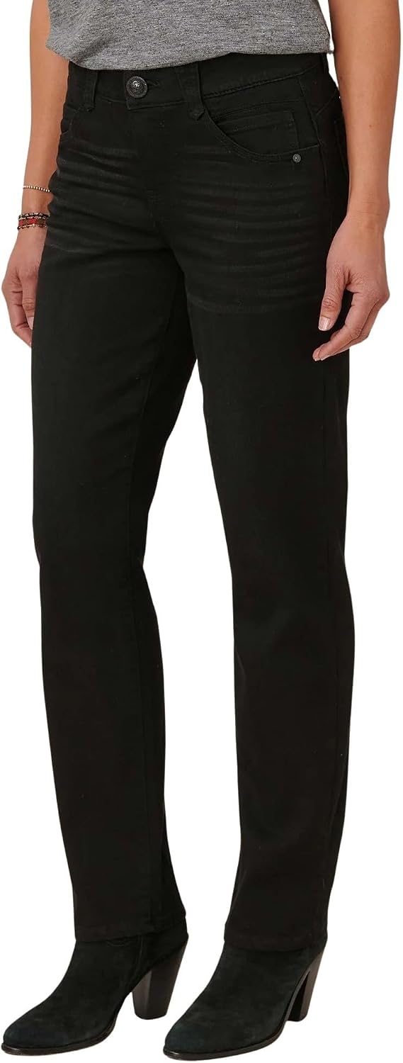 Women's Slim Straight Jegging Jeans Black Mid Rise