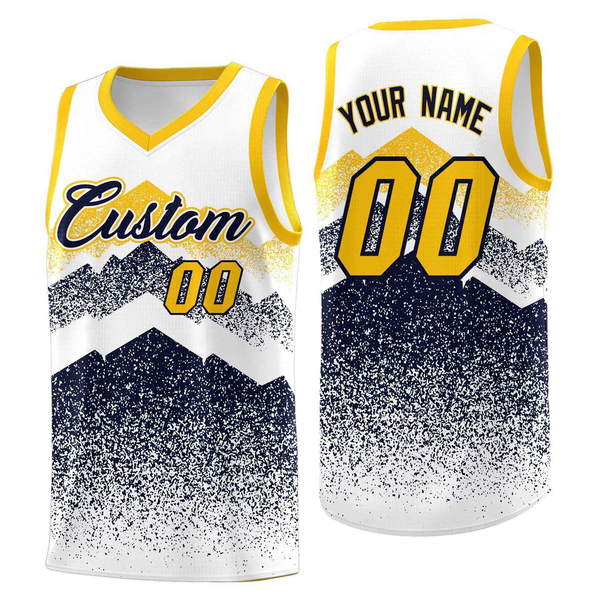Benutzerdefiniertes Mountain Fade Drapable Gradient Fashion Uniform-Basketballtrikot