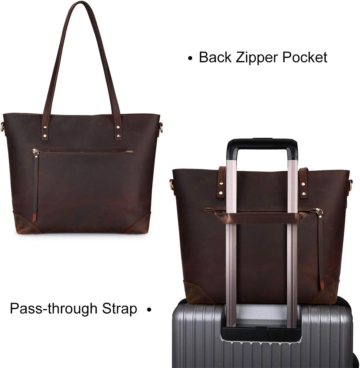 Women's Canvas Tote Bag Brown Green Colorways