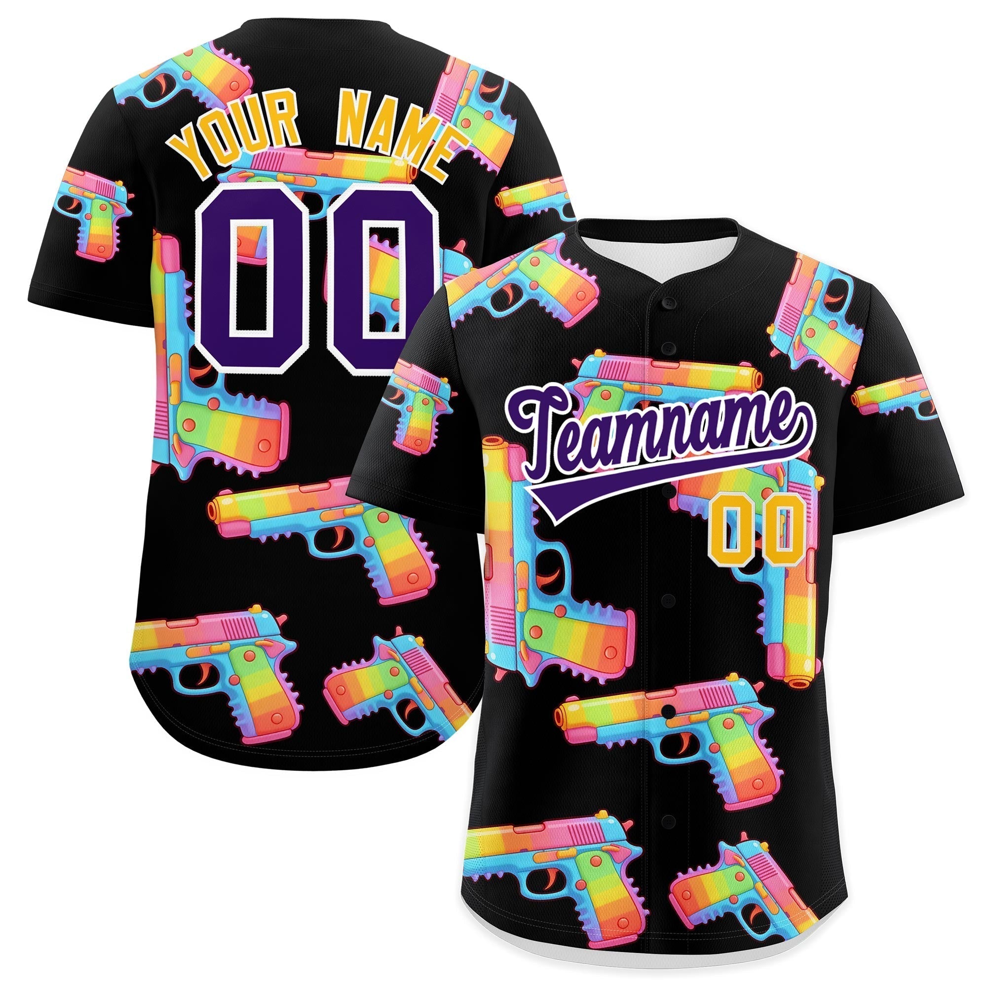 Individuelles, mit Zucker überzogenes, leichtes Baseball-Trikot mit Feuerkraft-Graffiti-Muster