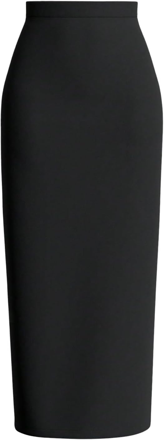 Women's High Waist Pencil Maxi Skirt Long Black